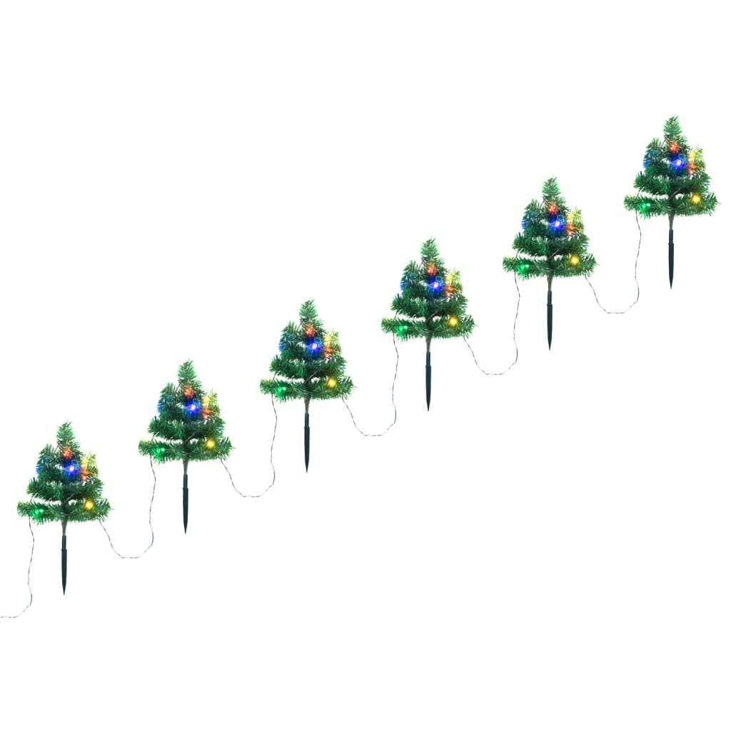 6 Baum Mehrfarbig cm Stk. PVC vidaXL Wegbeleuchtung 45 LEDs Weihnachtsbäume LED