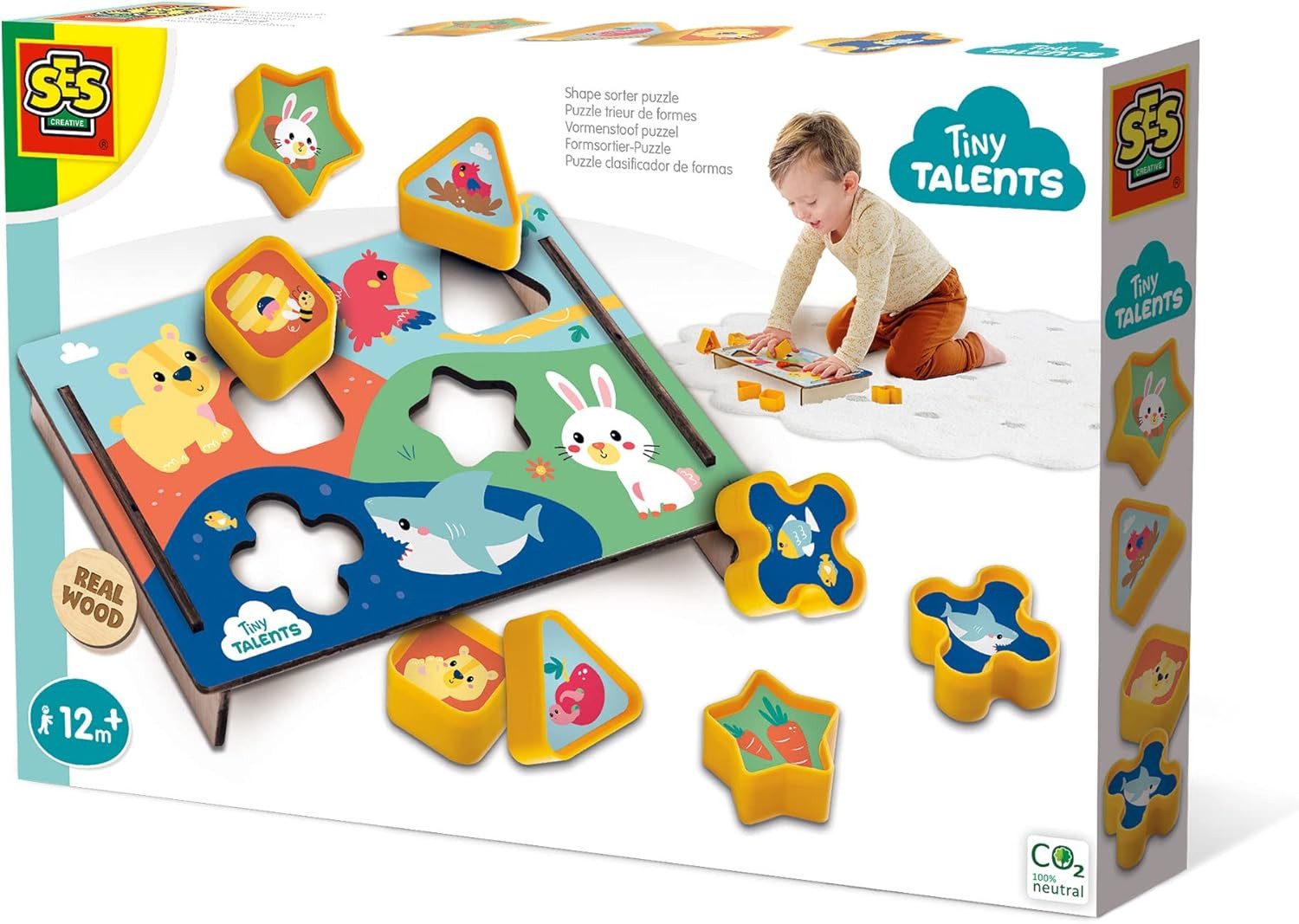 SES Creative Puzzle SES Creative Formsortier-Puzzle - Lernspielzeug für Kleinkinder, Puzzleteile