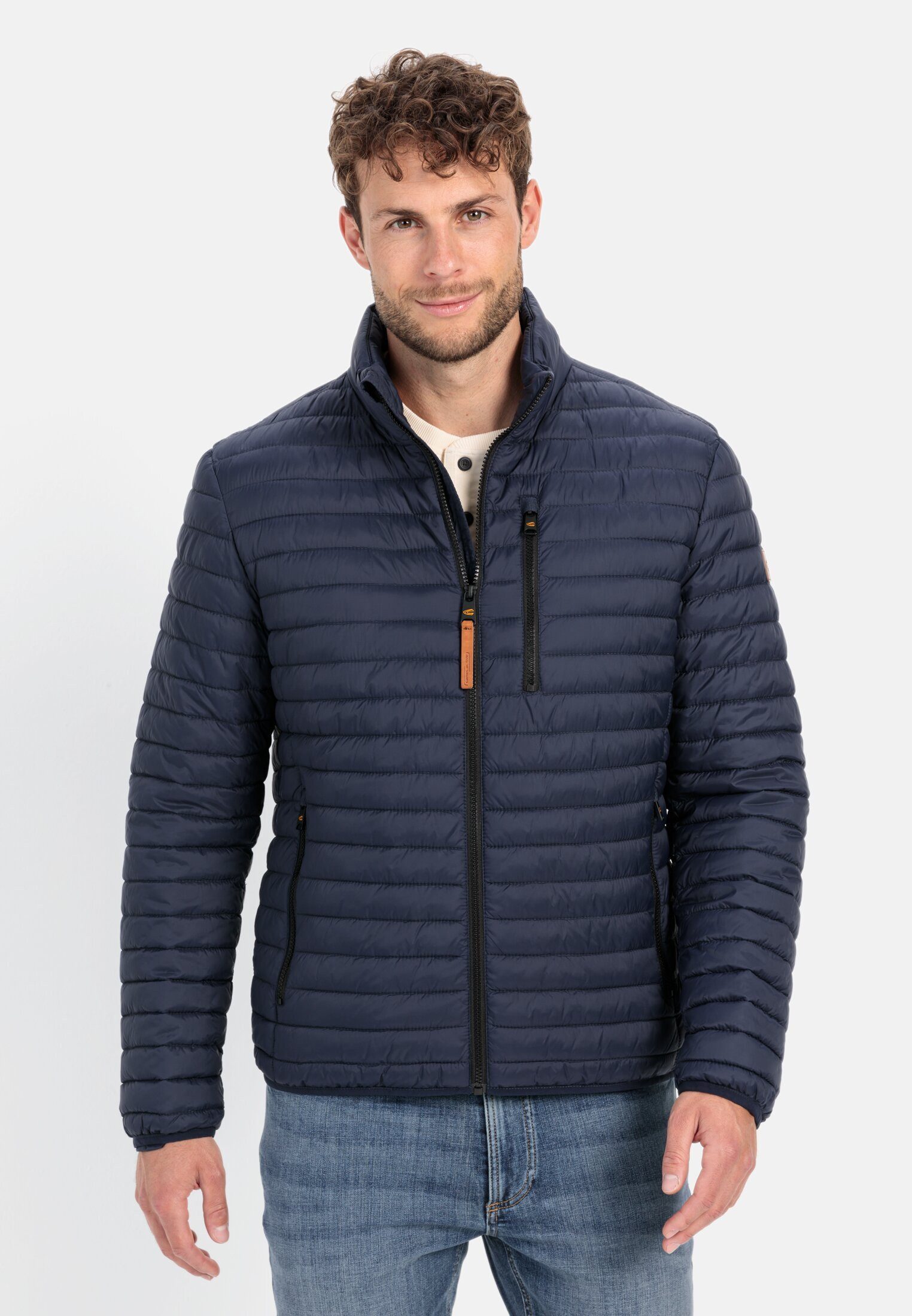 camel active Steppjacke aus recyceltem Polyamid Langarm Stehkragen Markenlo günstig online kaufen