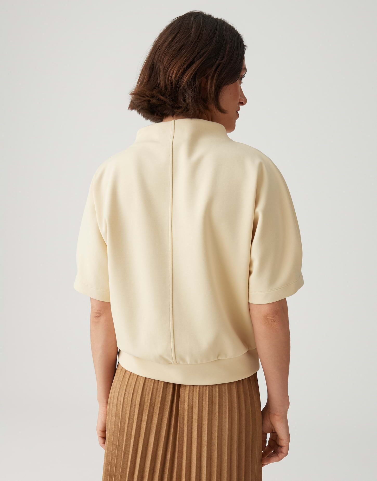 OPUS Sweatshirt Sweattop mit Funnel Neck Cleane Form mit modernem Detail