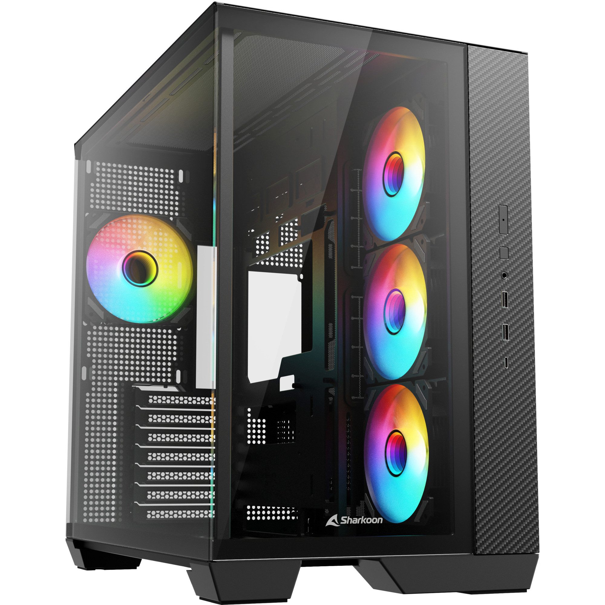 Sharkoon PC-Gehäuse Sharkoon Steel Shark, Tower-Gehäuse, (Tempered