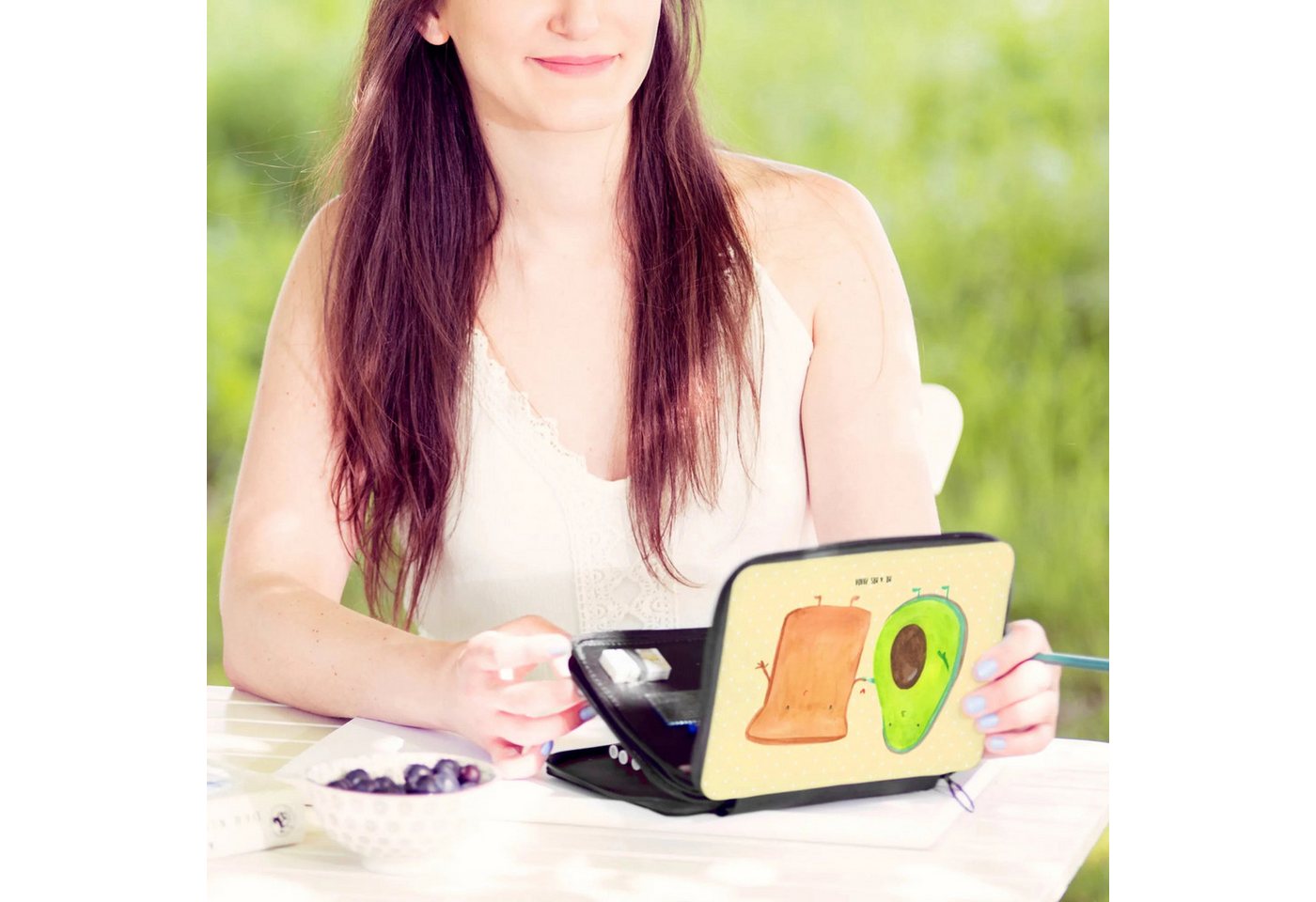 Thumbnail - Mr. & Mrs. Panda Federmäppchen Avocado Toast - Gelb Pastell - Geschenk, Toastbrot, Liebespaar, Bestü, (Packung, 1-tlg., ...