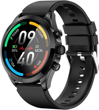 Königsthal E3 (2024) Smartwatch (1,39 Zoll), inkl. Schnell-Ladekabel, Gesundheitsuhr mit OSRAM Sensoren, EKG, HRV, Schlafapnoe, Blutdruck