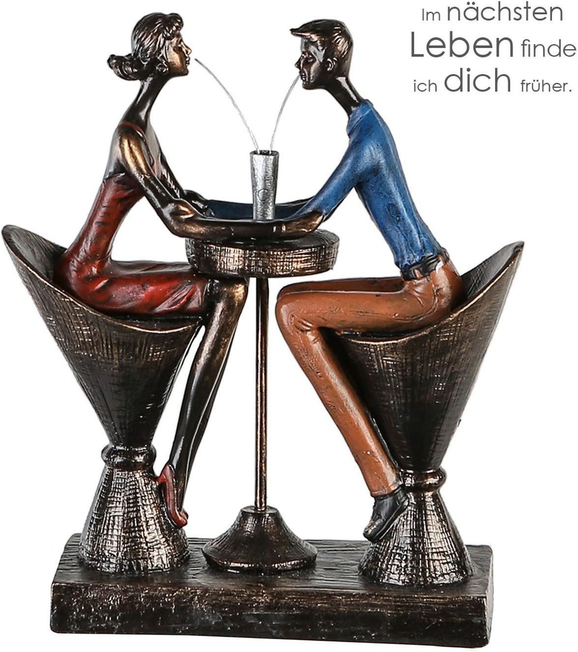 Casablanca by Gilde Dekofigur Skulptur "Table for two" (1 St), Bunte Kleidung, Antikfinish, Holzoptik-Basis – Bild 2 von 5