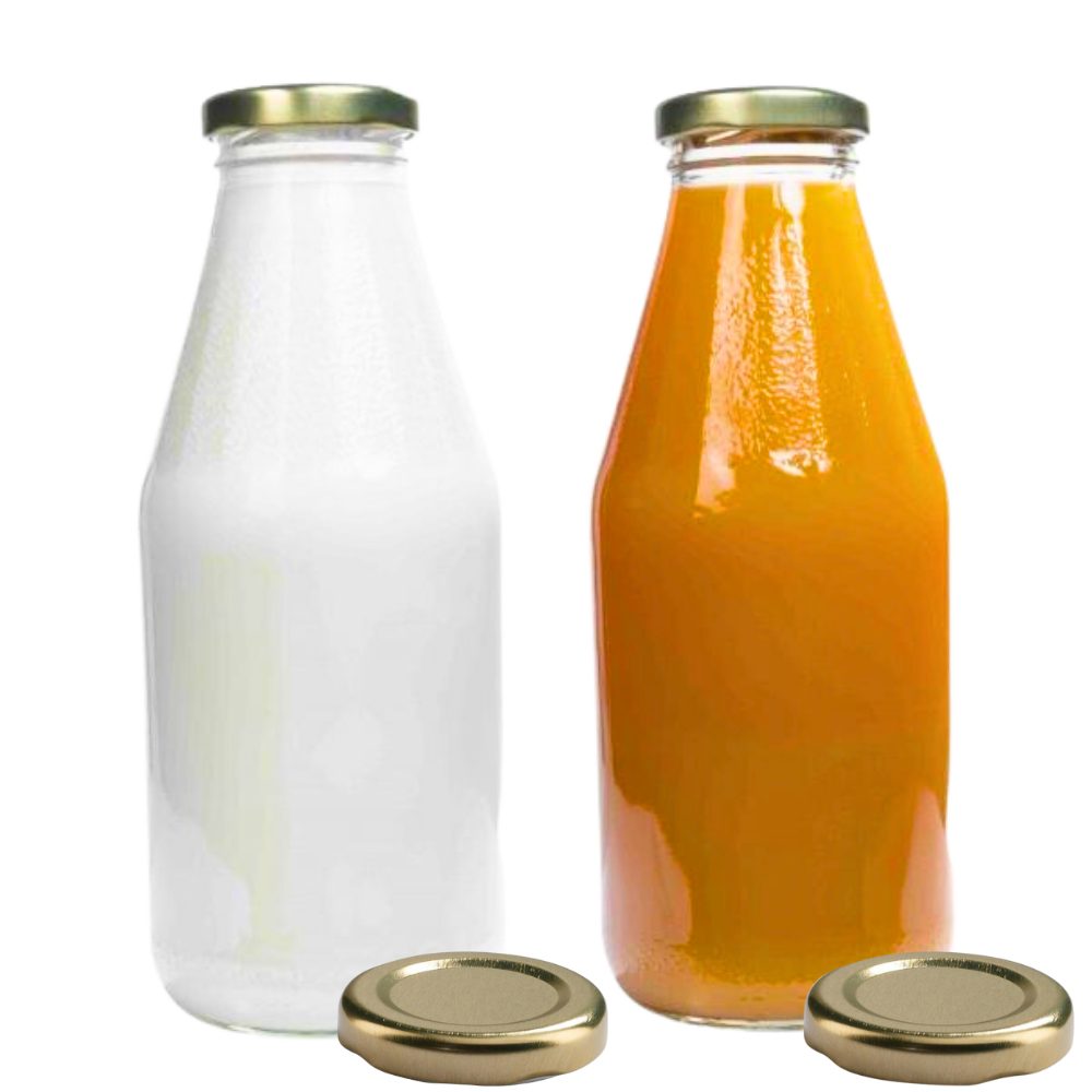 Erssatzdeckel, Fassungsvermögen: ml Milchflasche mikken mit Liter gold 500 Schraubdeckel plus Set 2er 0,5 2 Trinkflasche
