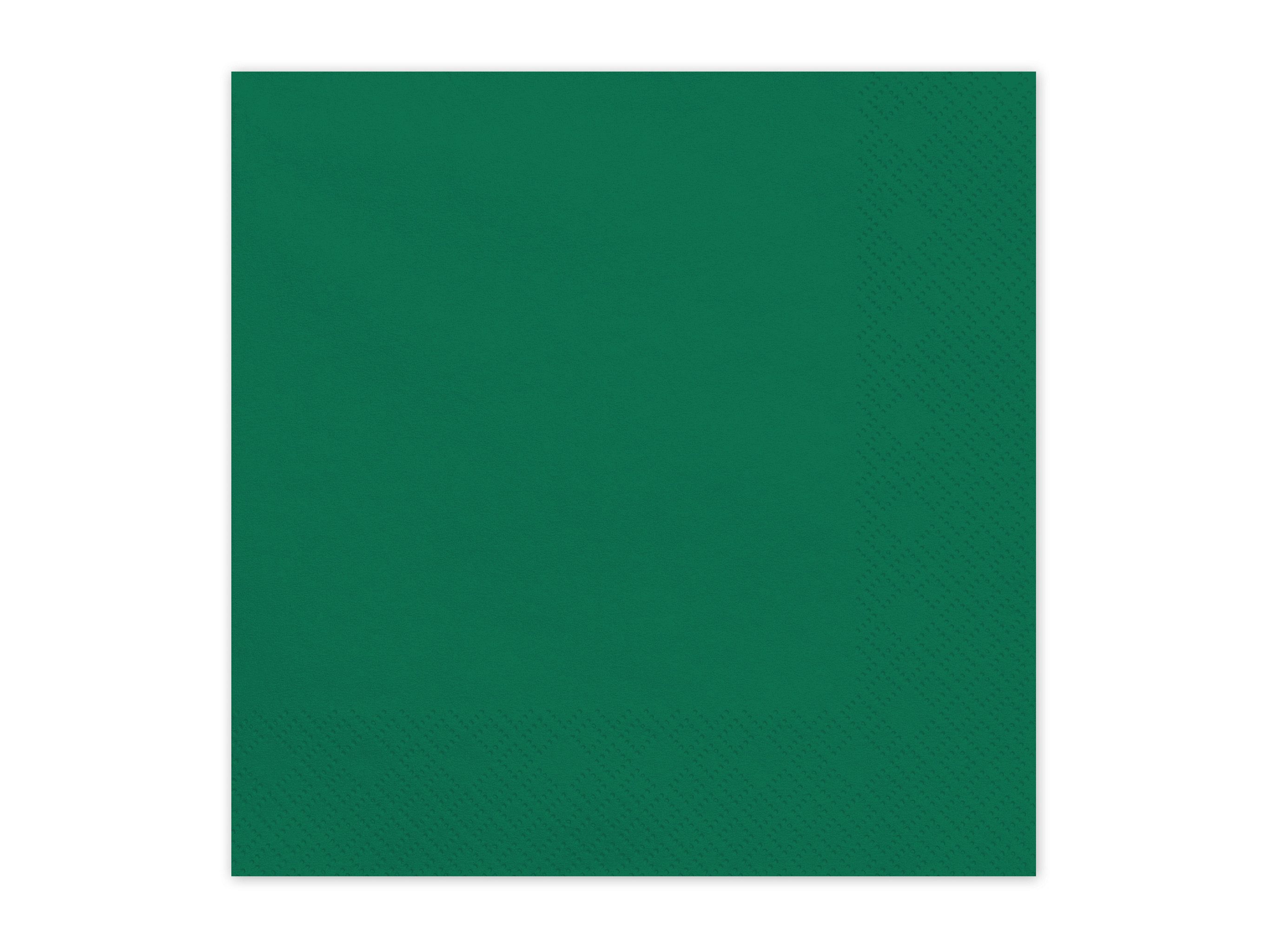 partydeco Papierserviette, Servietten Papier 33x33cm 2-lagig 20 Stück Dunkelgrün
