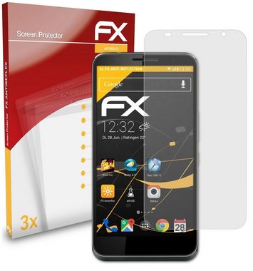 atFoliX Schutzfolie für Vodafone Smart 4 max, (3 Folien), Entspiegelnd und stoßdämpfend