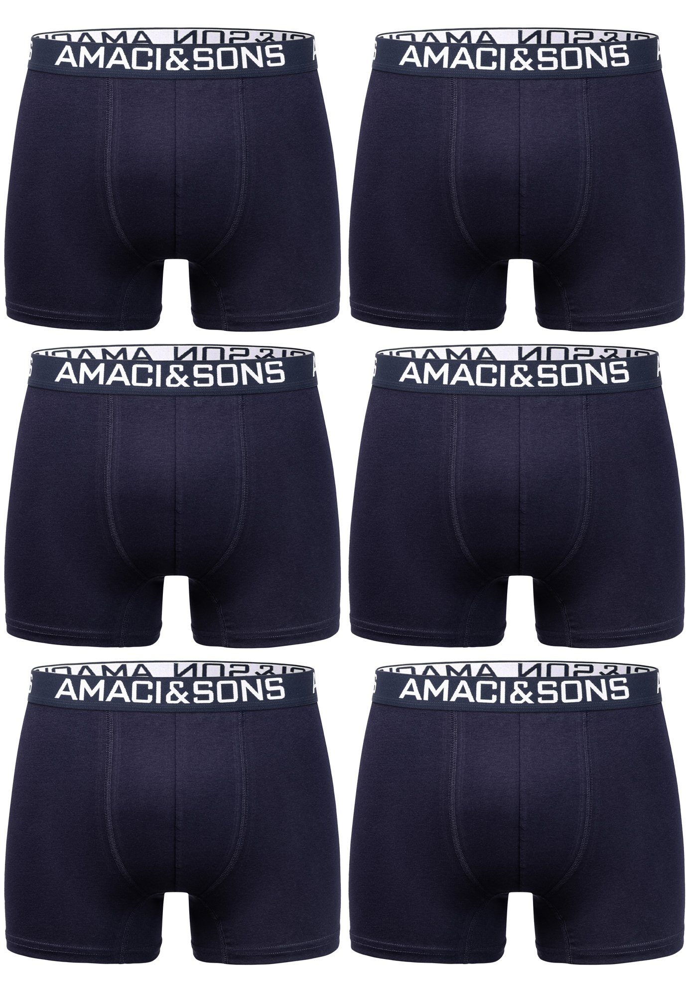 Amaci&Sons Boxershorts WESTON 6er Pack Boxershorts (6er-Pack) Herren Baumwolle Männer Unterhose Unterwäsche Navyblau/Navyblau