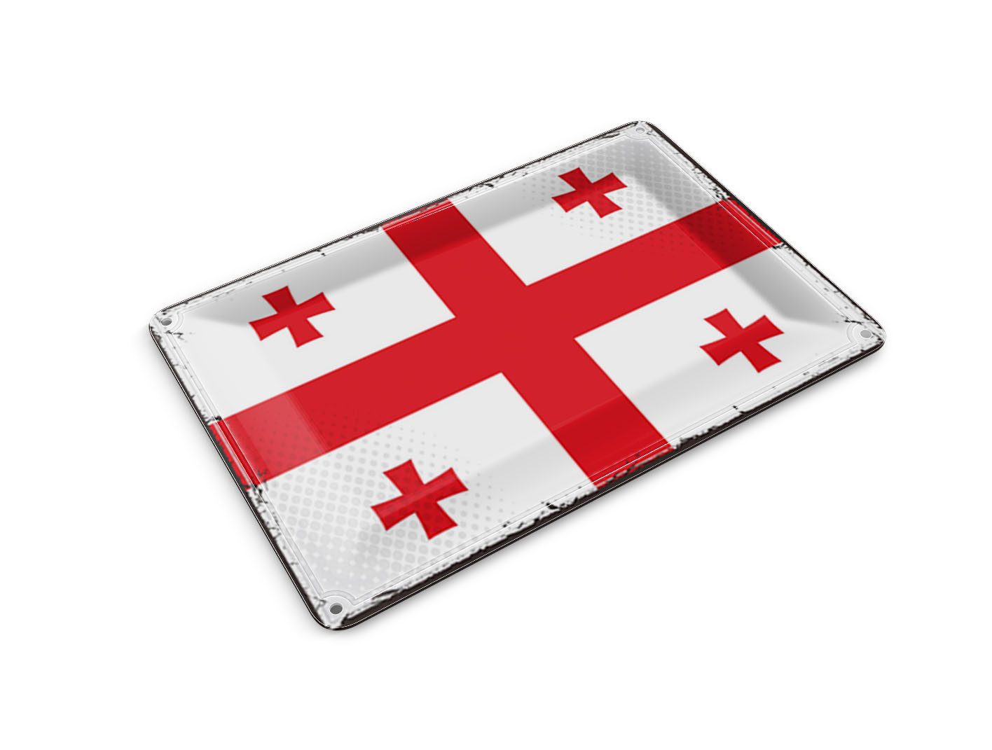 Femer GmbH Postkarte Flagge Georgiens 14x10 cm Retro Flag of Georgia, unfrankiert