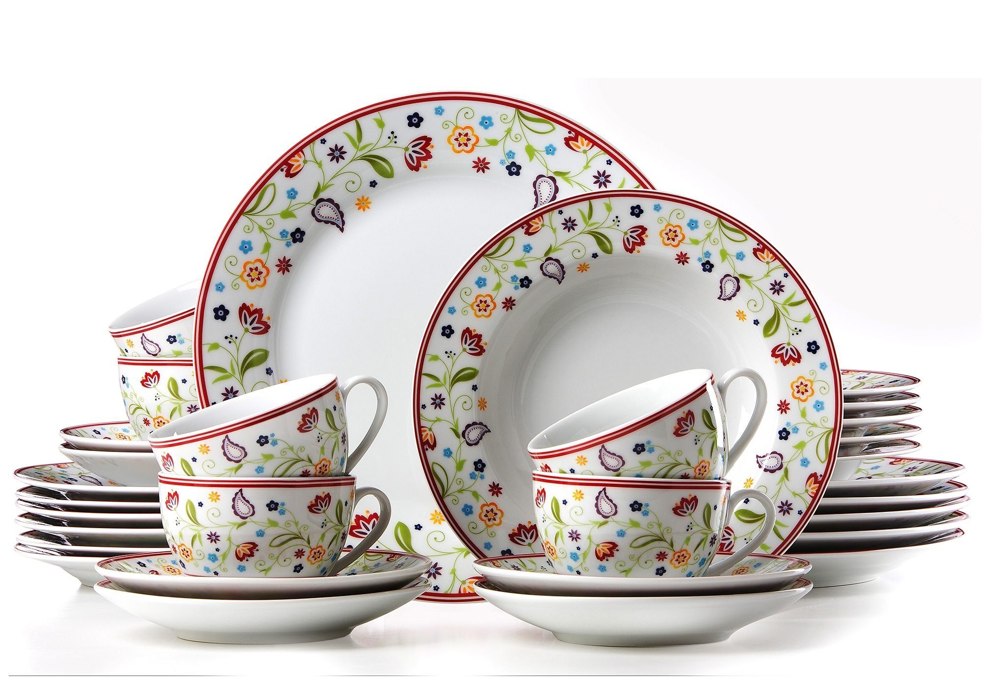 Ritzenhoff & Breker Kombiservice Doppio Shanti, Geschirr-Set, Service (30-tlg), 6 Personen, Porzellan, 30 Teile, für 6 Personen
