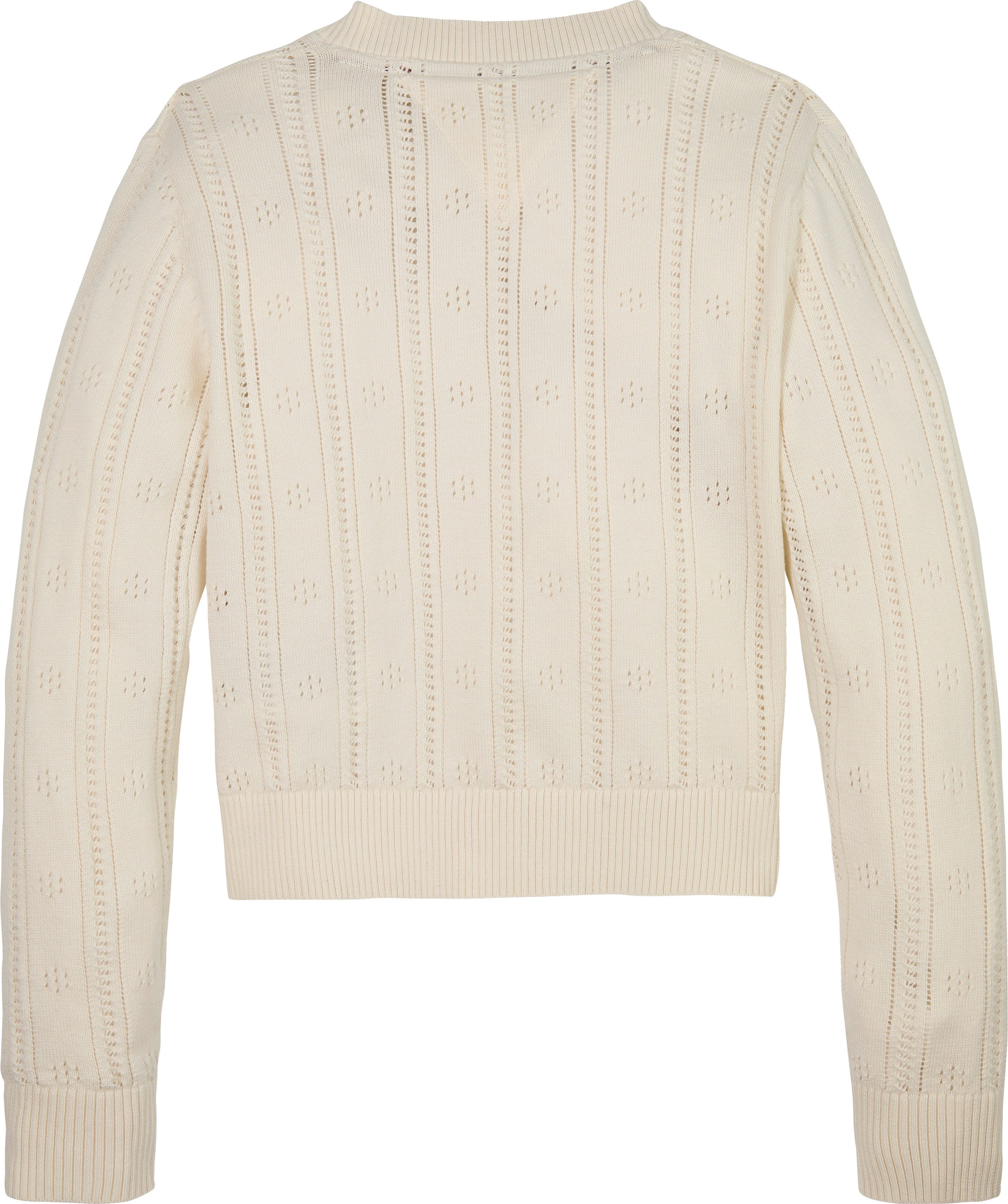 Tommy Hilfiger Strickjacke POINTELLE CARDIGAN LS für Kinder bis 16 Jahre, mit süßem Muster – Bild 5 von 5
