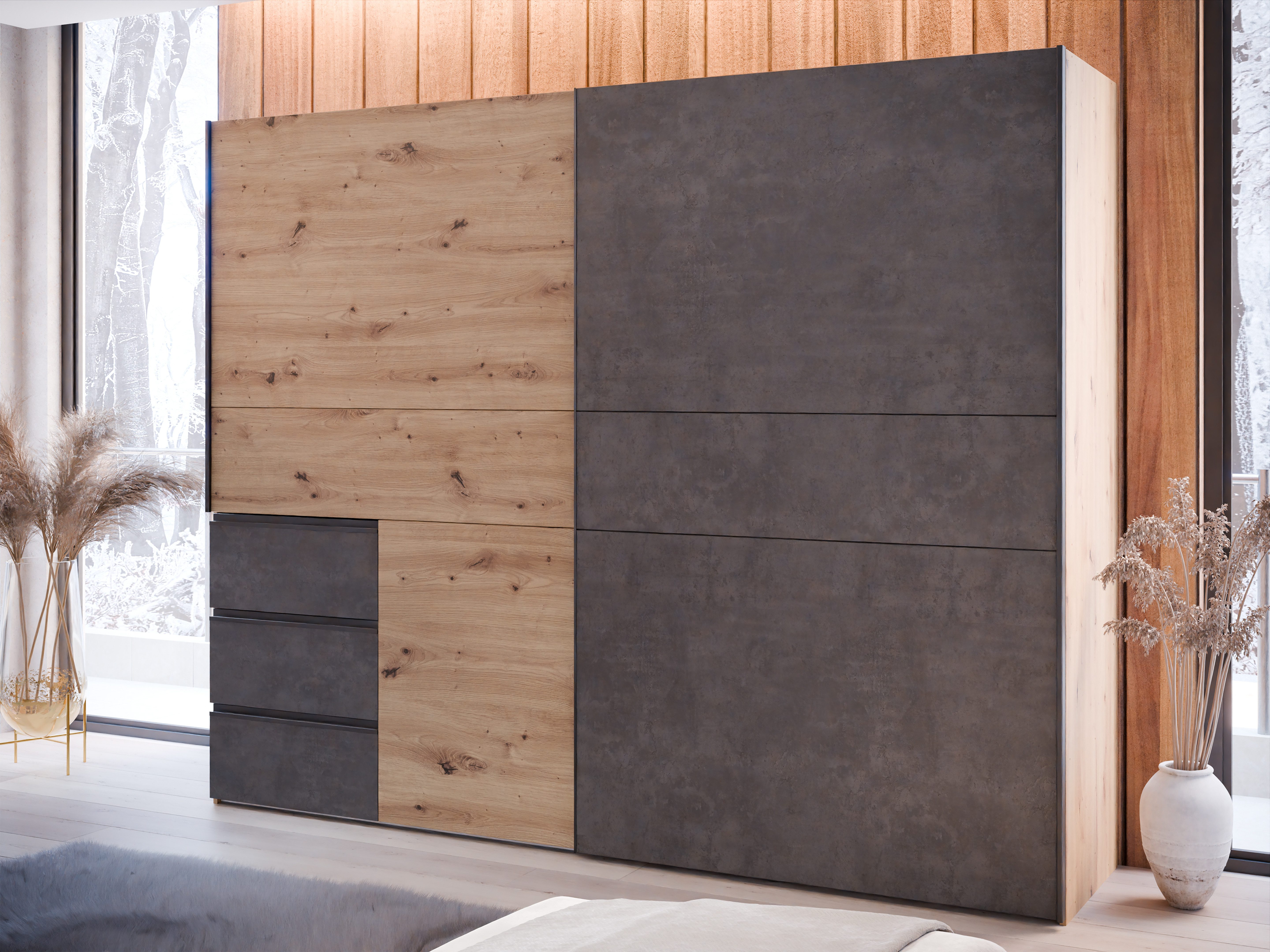 FORTE Schwebetürenschrank Schwebetürenschrank, Stauraum, Schubkästen, erhäl günstig online kaufen