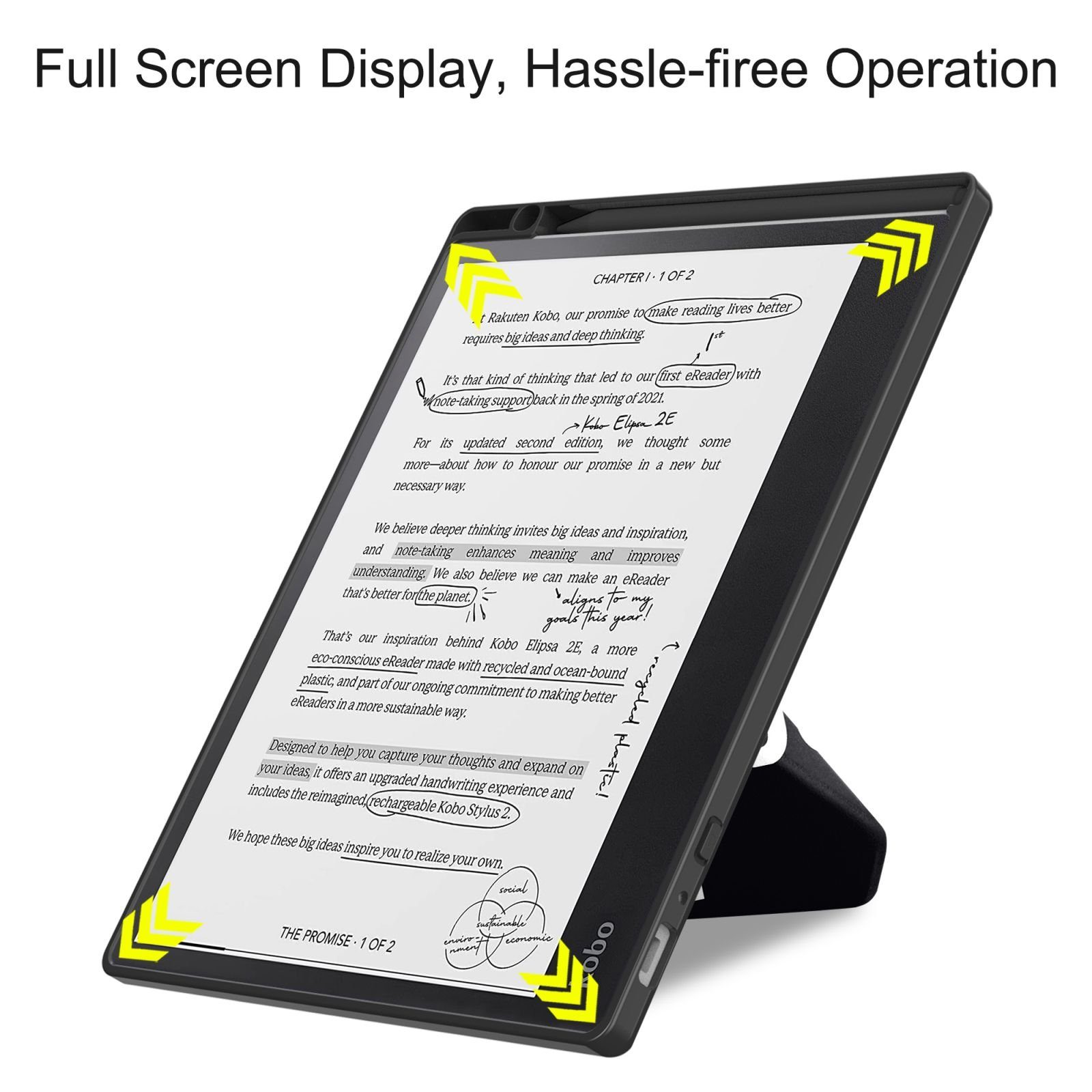 Lobwerk E-Reader-Hülle Schutzhülle für Kobo Elipsa 2E 2023, Wake & Sleep Funktion, Sturzdämpfung