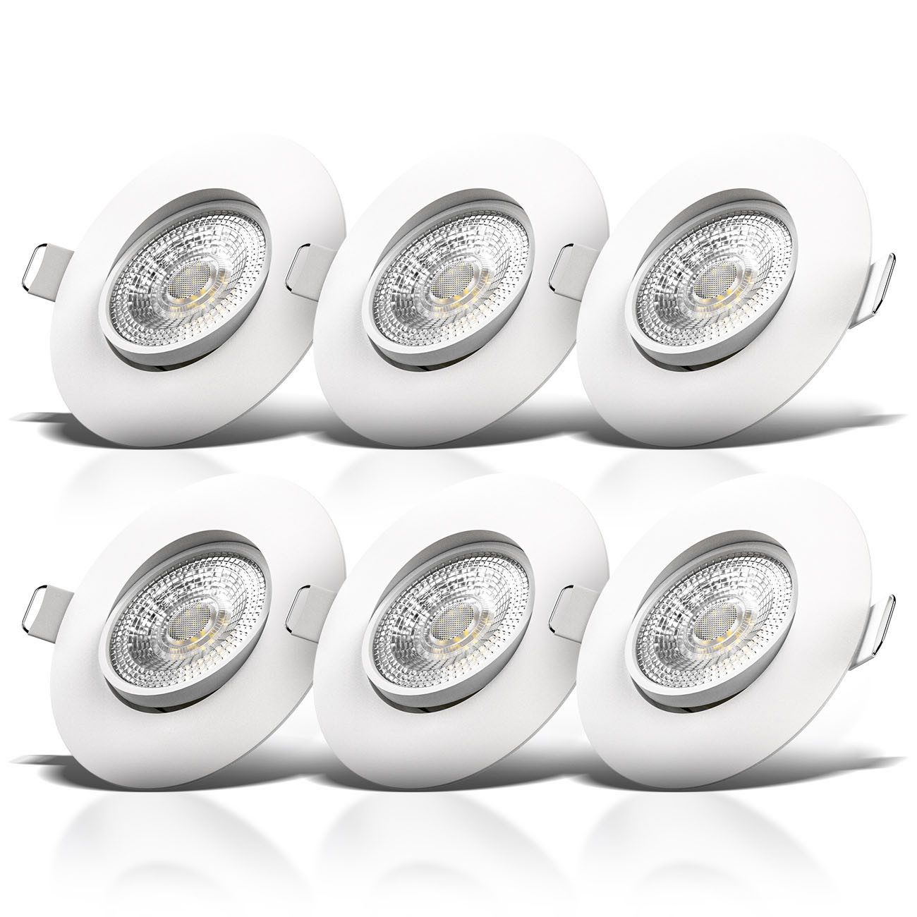 B.K.Licht LED Einbaustrahler 6er SET Einbauspots Ultra-flach 30mm schwenkba günstig online kaufen