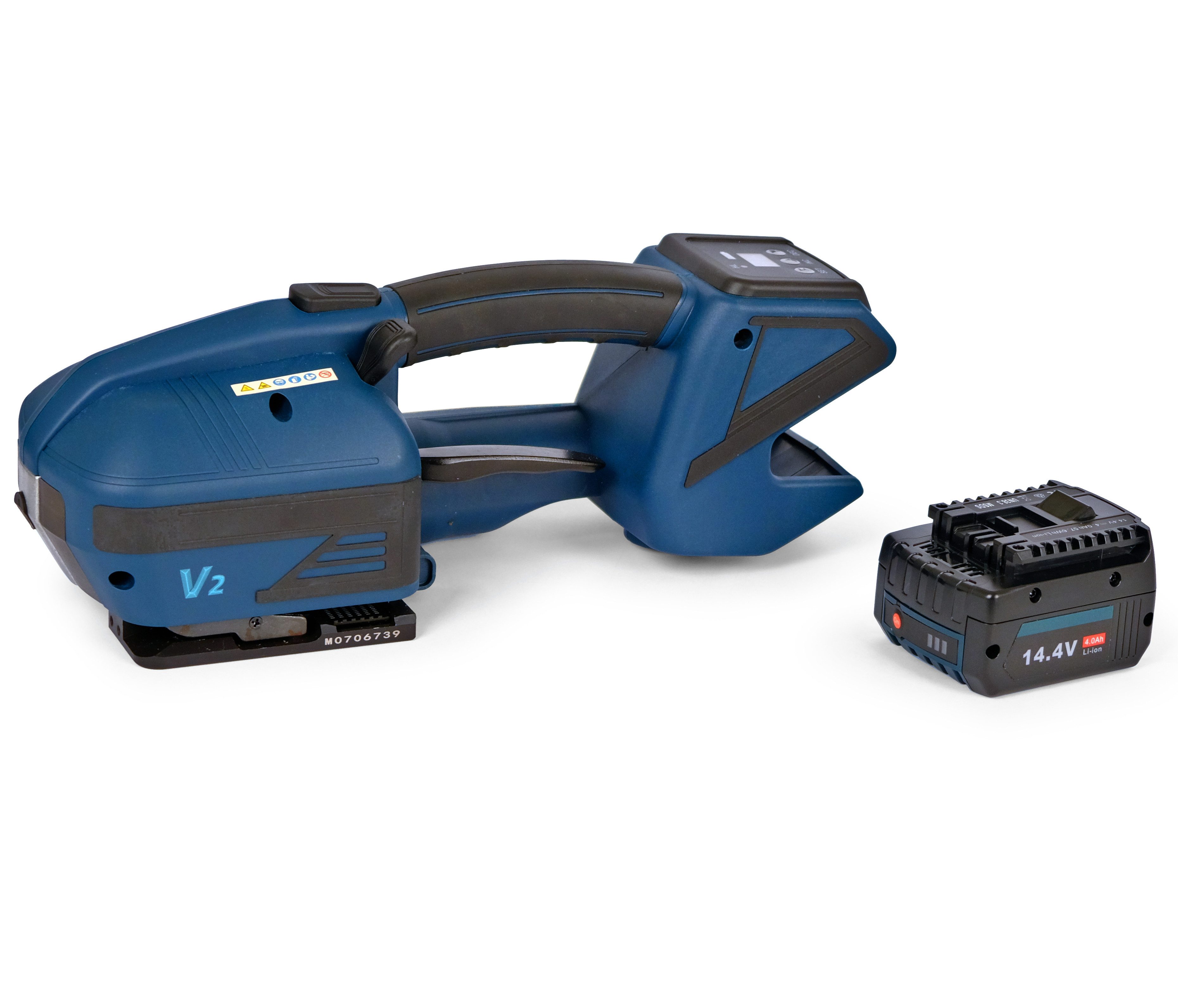 DeTec. Elektrowerkzeug-Set DT-UMV2 Akku Umreifungsgerät + 12 mm Umreifungsband (160 kg), Komplettset für professionelle Verpackung