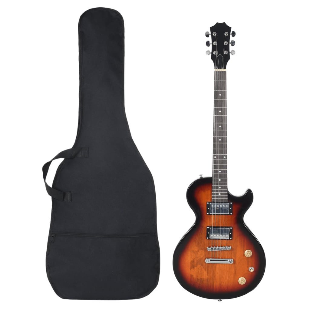 Westerngitarre E-Gitarre für Anfänger mit Tasche Braun und Schwarz 4/4 39"