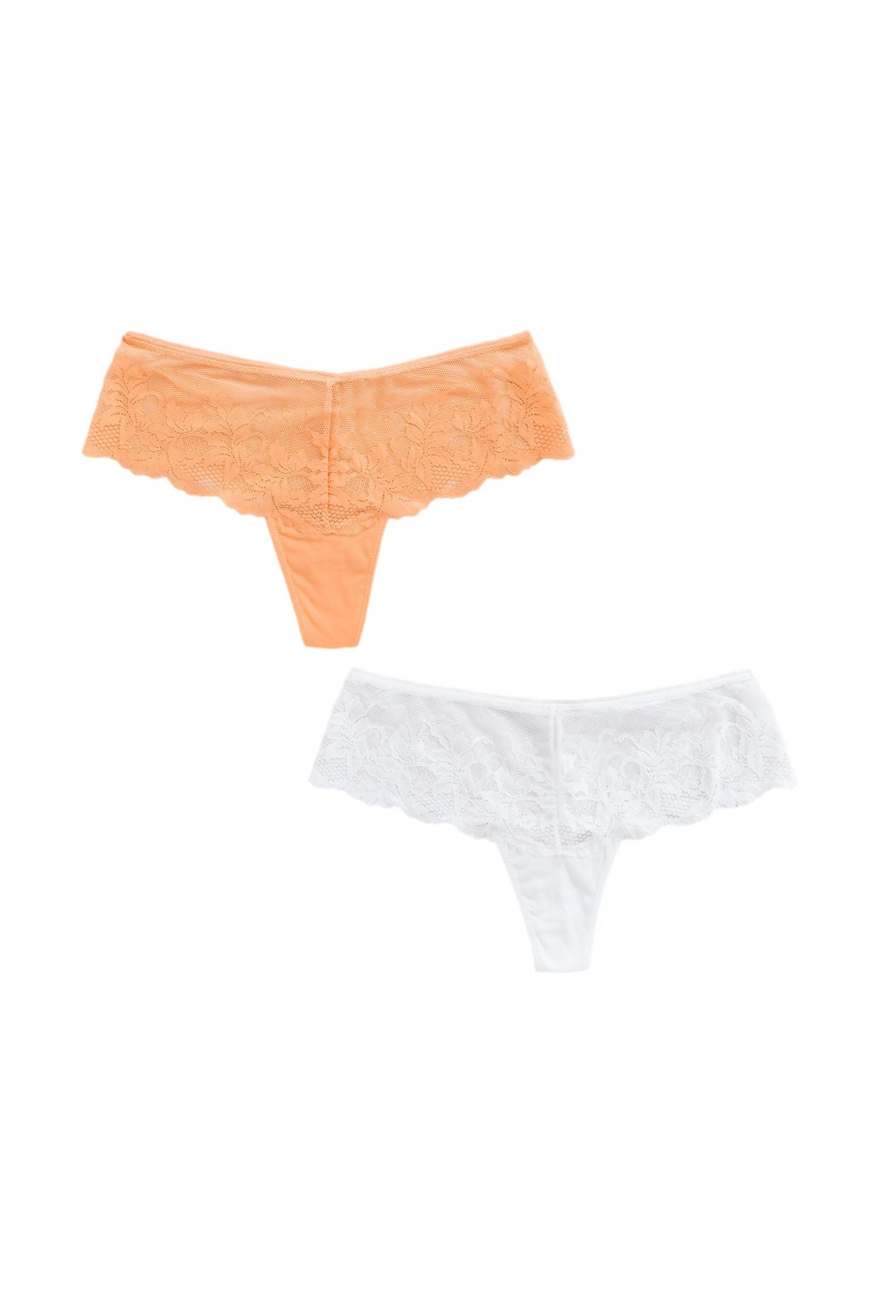 String Tanga mit Spitze im 2er-Pack