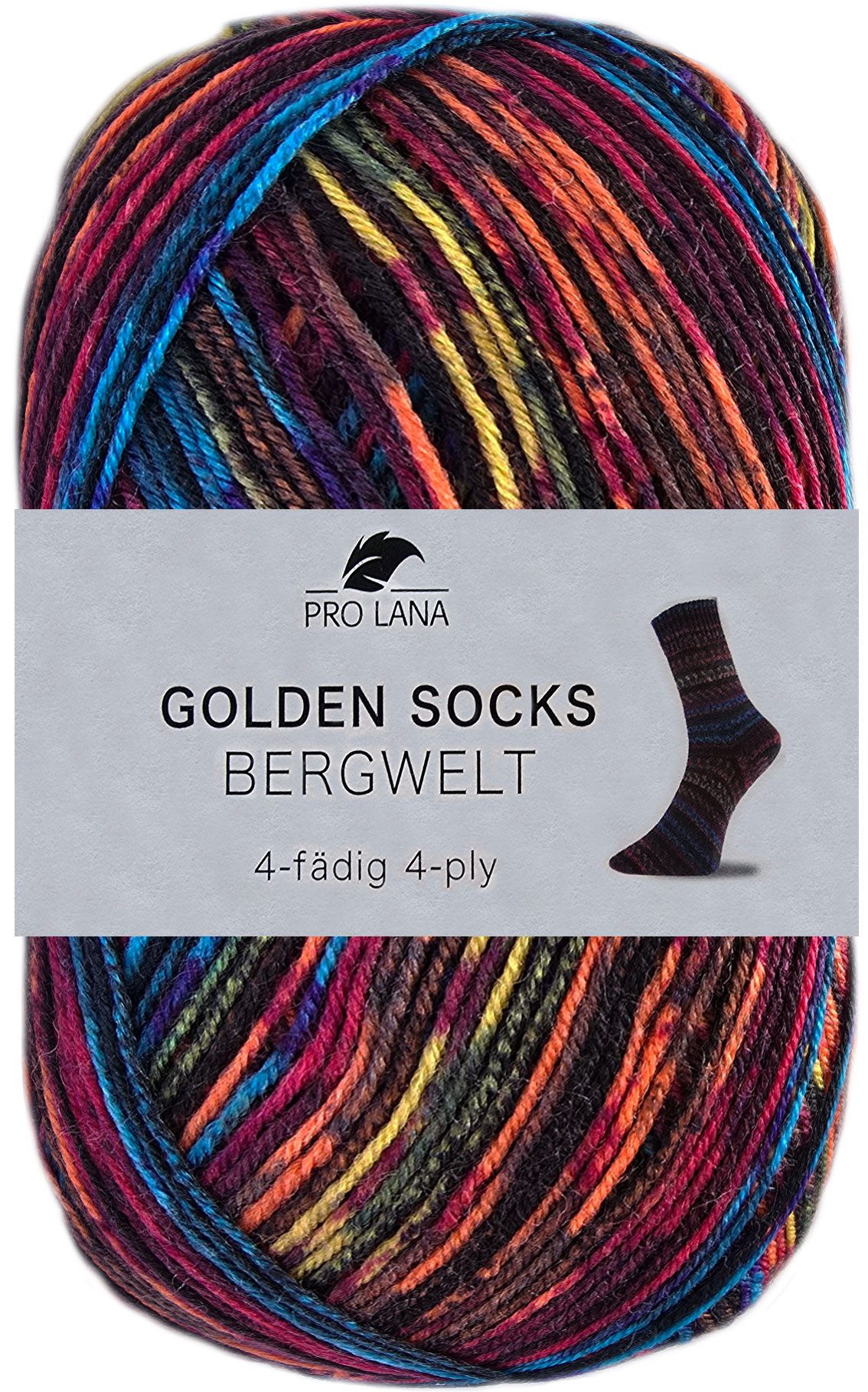 Pro Lana 100 Gramm Pro Lana Golden Socks Bergwelt Farbauswahl Häkelwolle