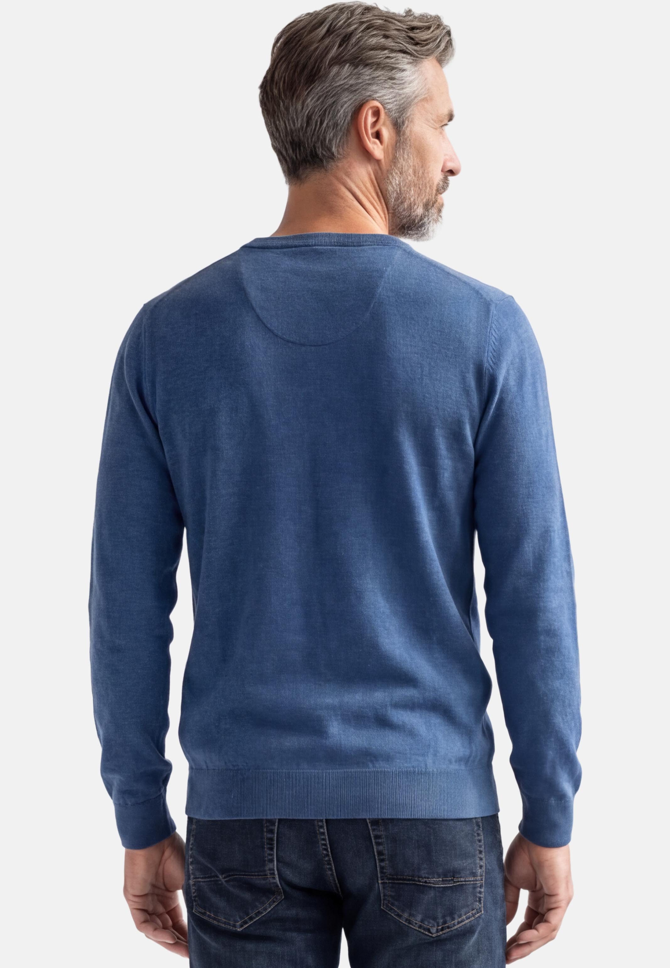 Redmond V-Ausschnitt-Pullover Basic (1-tlg) Pullover - Baumwolle - Atmungsaktiv - Weicher Feinstrick