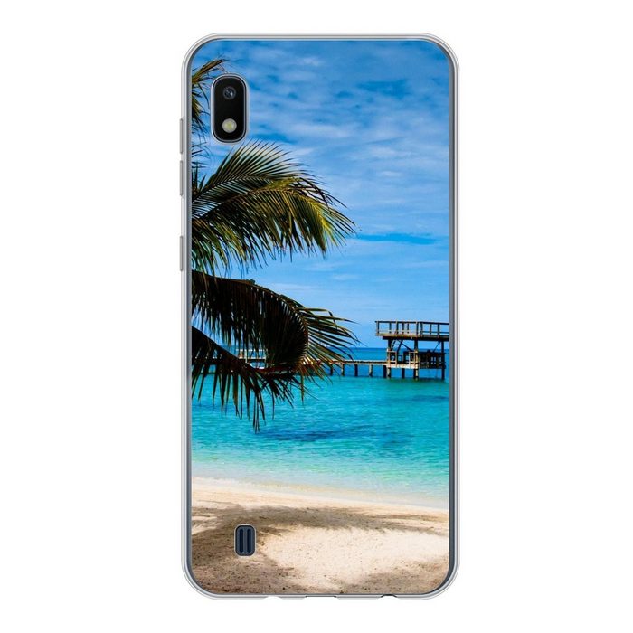 MuchoWow Handyhülle Der Blick vom Strand auf den North American Bay Islands in Honduras Handyhülle Samsung Galaxy A10 Smartphone-Bumper Print Handy