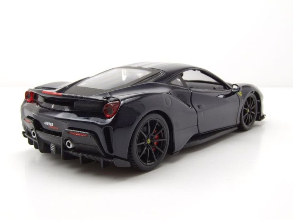 Bburago Modellauto Ferrari 488 Pista 2018 dunkelblau, Maßstab 1:24