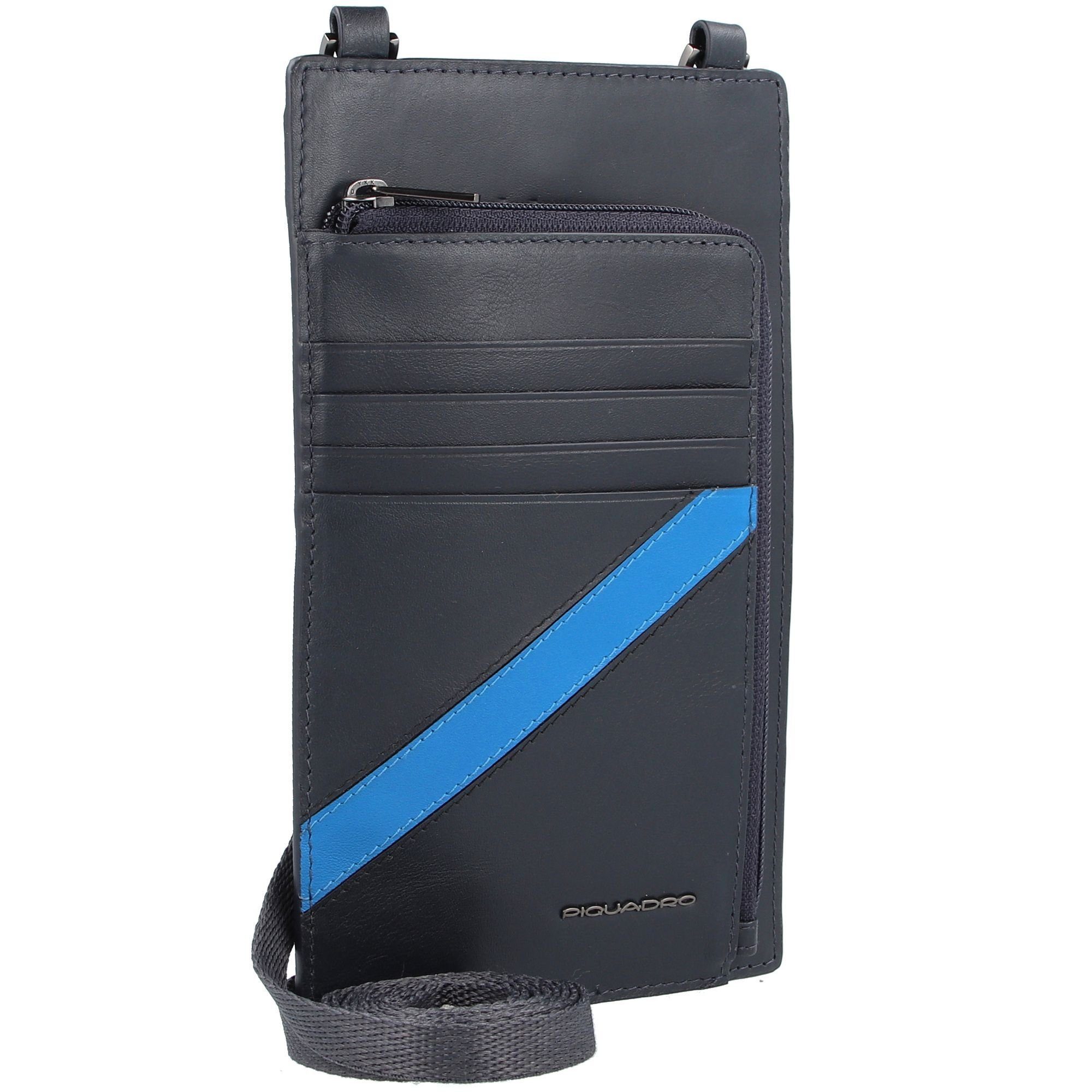 Leder blue Piquadro PQ-Line, Smartphone-Hülle blue-light