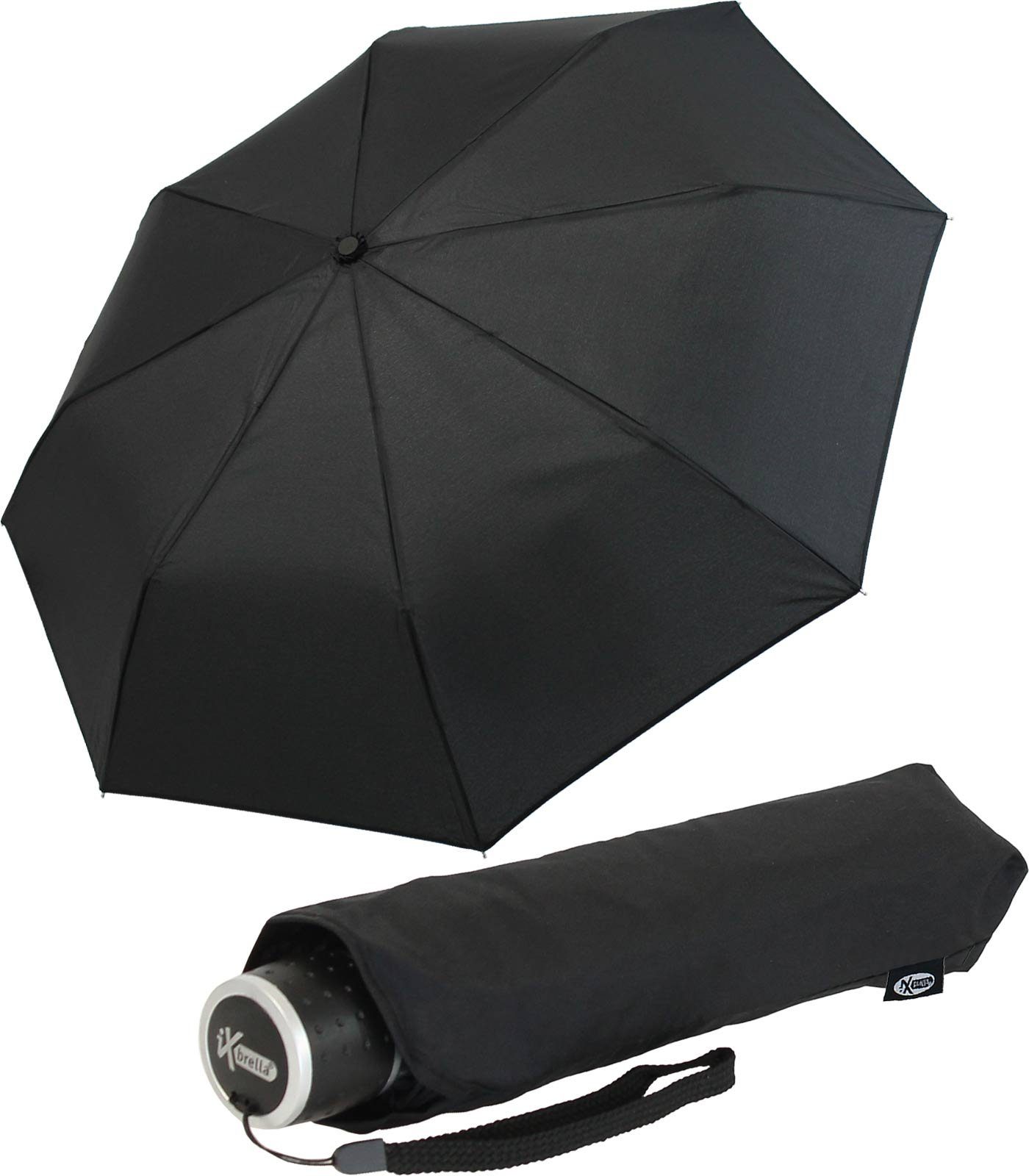 iX-brella Taschenregenschirm Mini Ultra Light - sehr leicht, mit großem Dach, manueller Öffnungsmechanismus, kräftige Farben