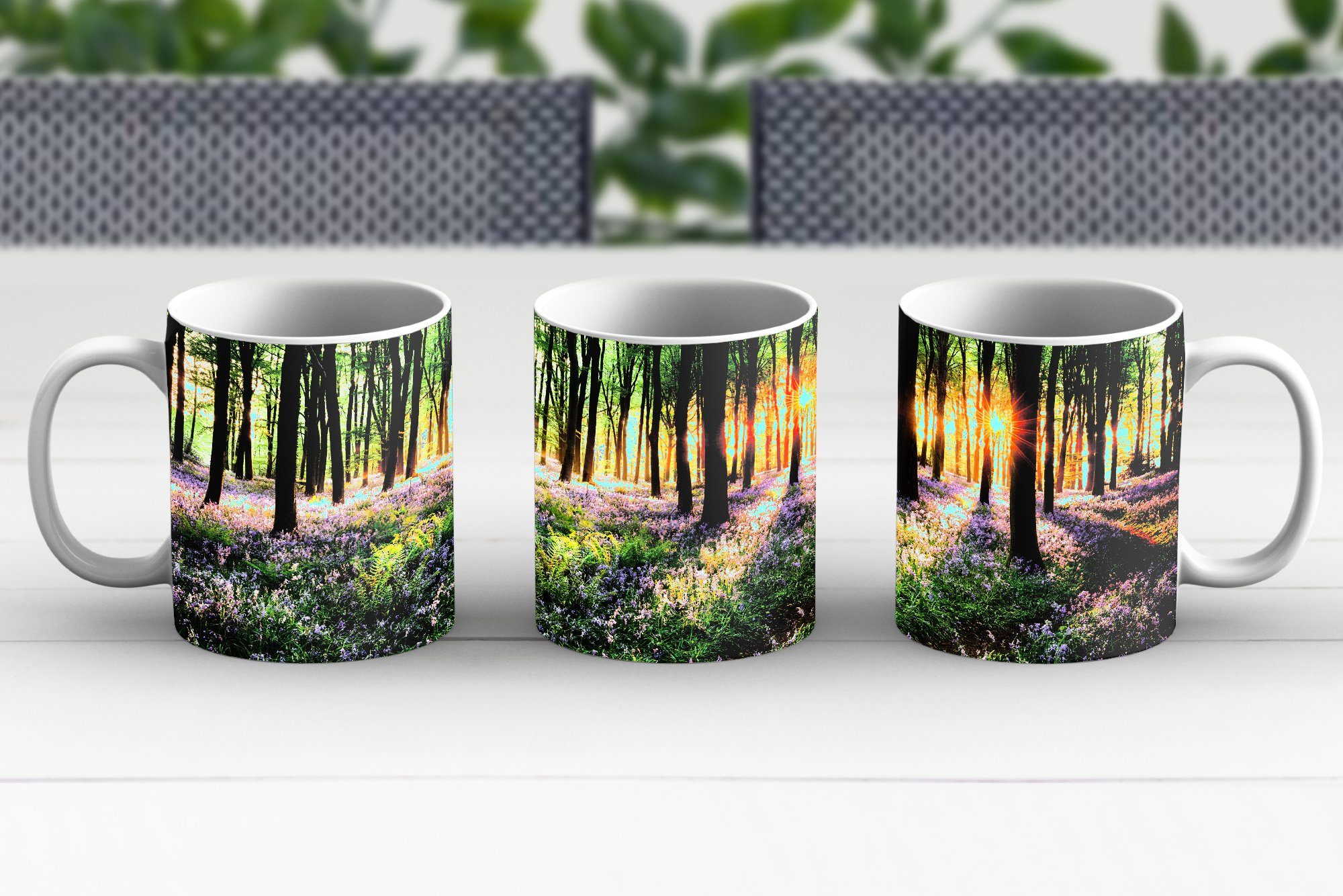 MuchoWow Teetasse, Blume, Bäume Keramik, Kaffeetassen, Becher, Teetasse, - - Wald Geschenk Tasse