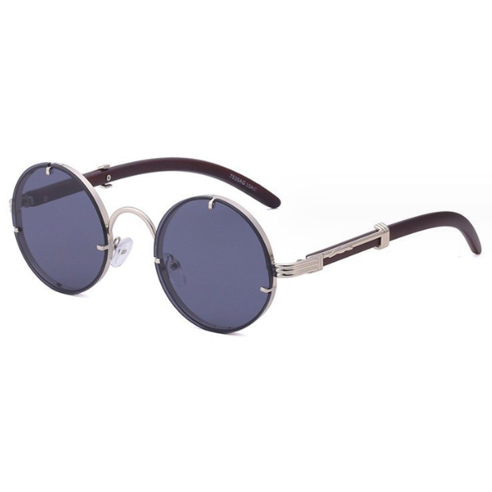 AUzzO~ Sonnenbrille Polarisiert Retro Vintage Outdoor UV-Schutz mit Brillenetui Modelle für Männer und Frauen Silber