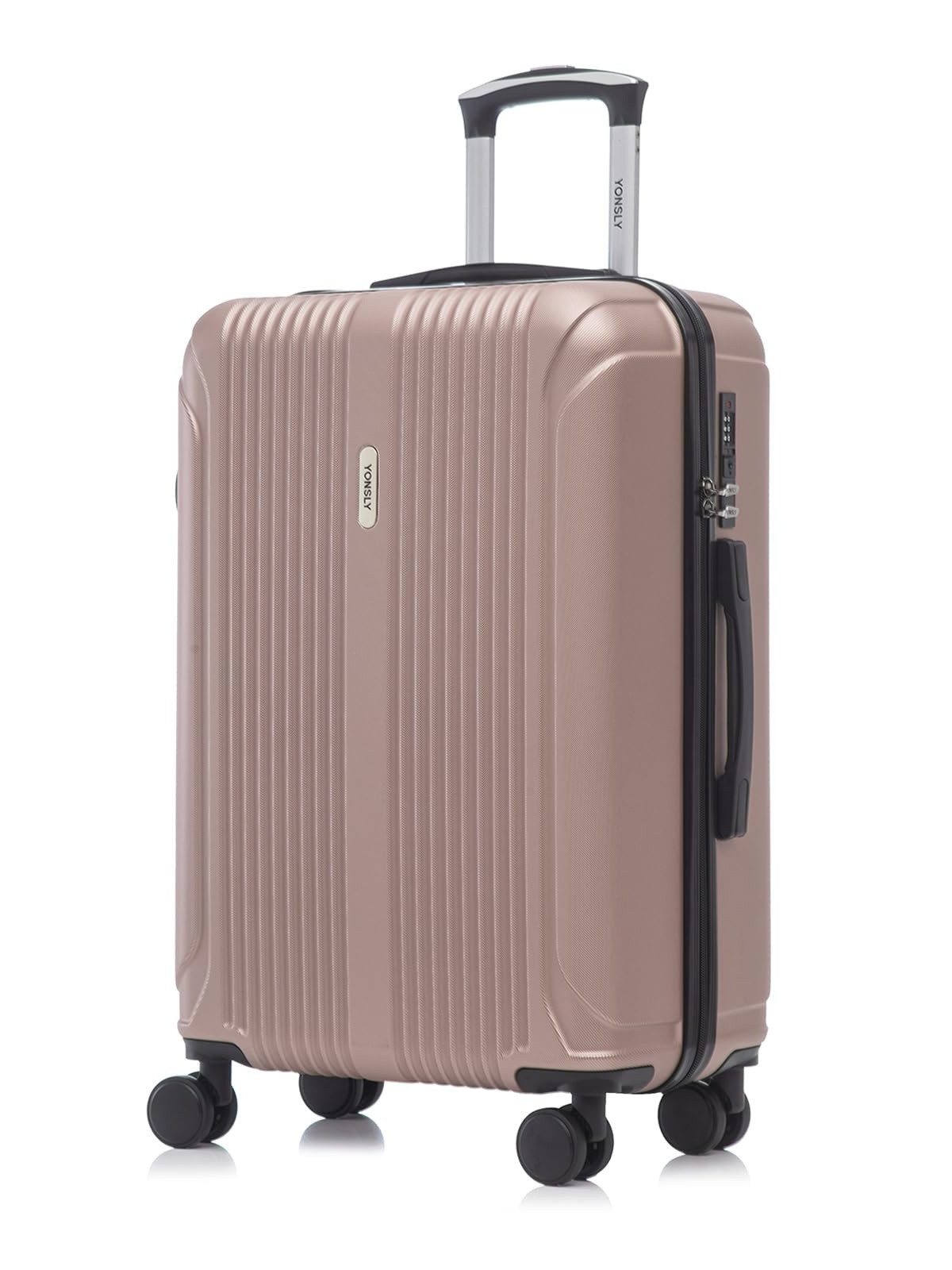 YONSLY Koffer Hartschalenreisekoffer Trolley mit Zahlenschloss, Rollkoffer, 4 Rollen, Wasserabweisend Stoßfest Robust