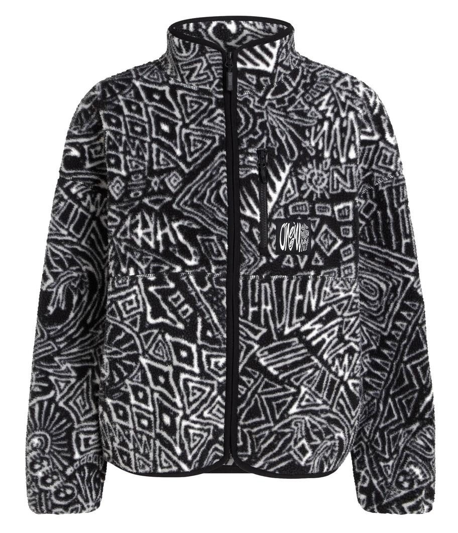 O'Neill Skijacke SURF HEROES HIGH PILE FLEECE White/Black Sketcheritage