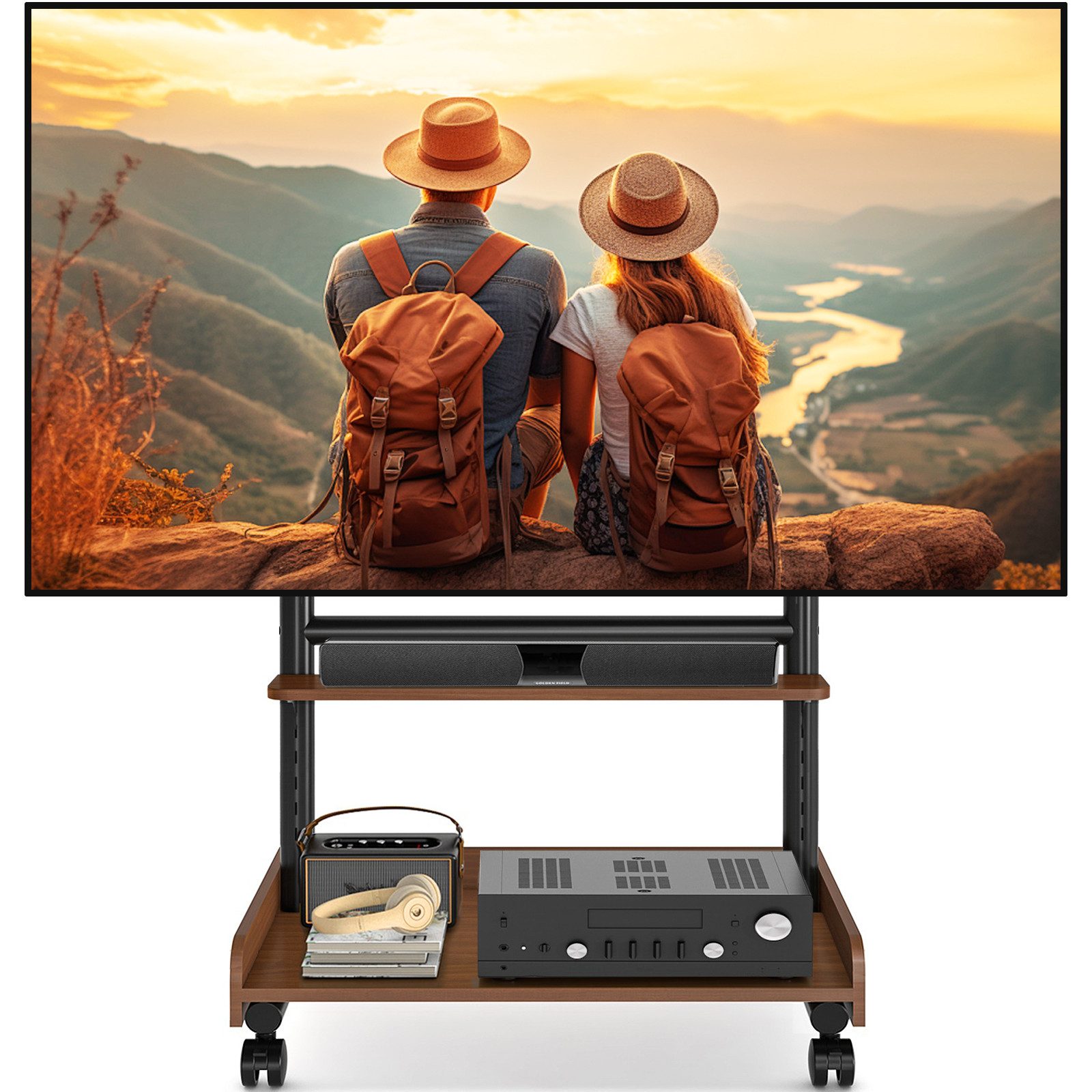 TVON TV-Ständer TV Rollwagen Für 40 bis 86 Zoll Fernseher bis zu 68 KG Max, (bis 86 Zoll, 1-tlg., rollbar, VESA 600x400 mm)