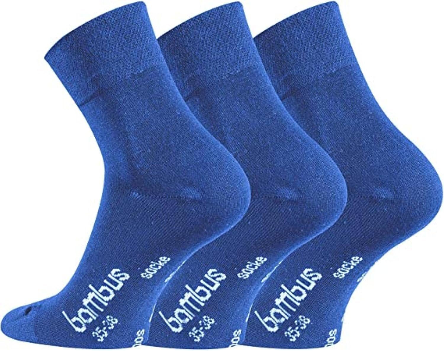 FussFreunde Kurzsocken 6 kurze Quarter ANTI-LOCH-GARANTIE und Paar Bambus-Socken, Jeansblau Socken