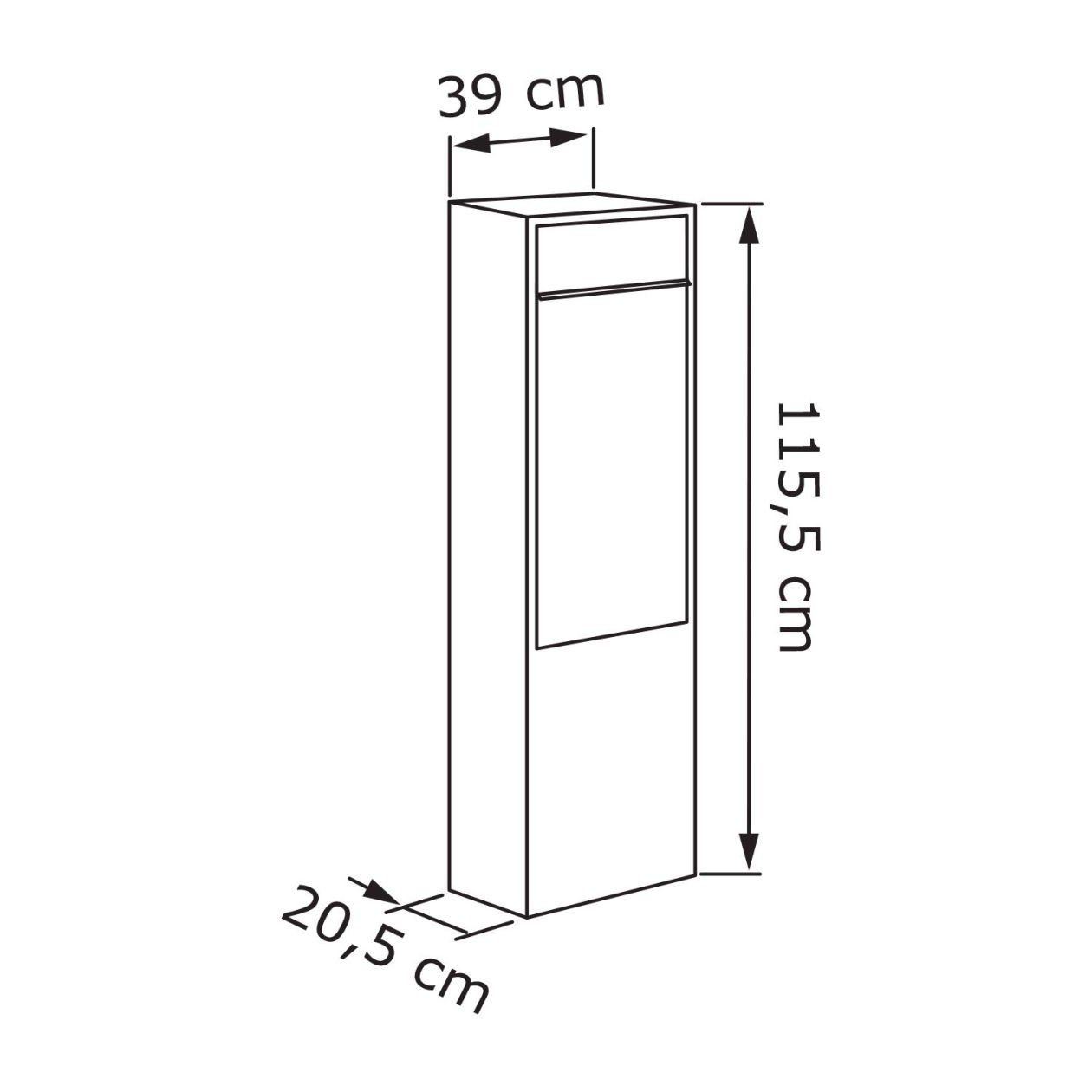 Bravios Edelstahl Briefkasten Big Standbriefkasten Box