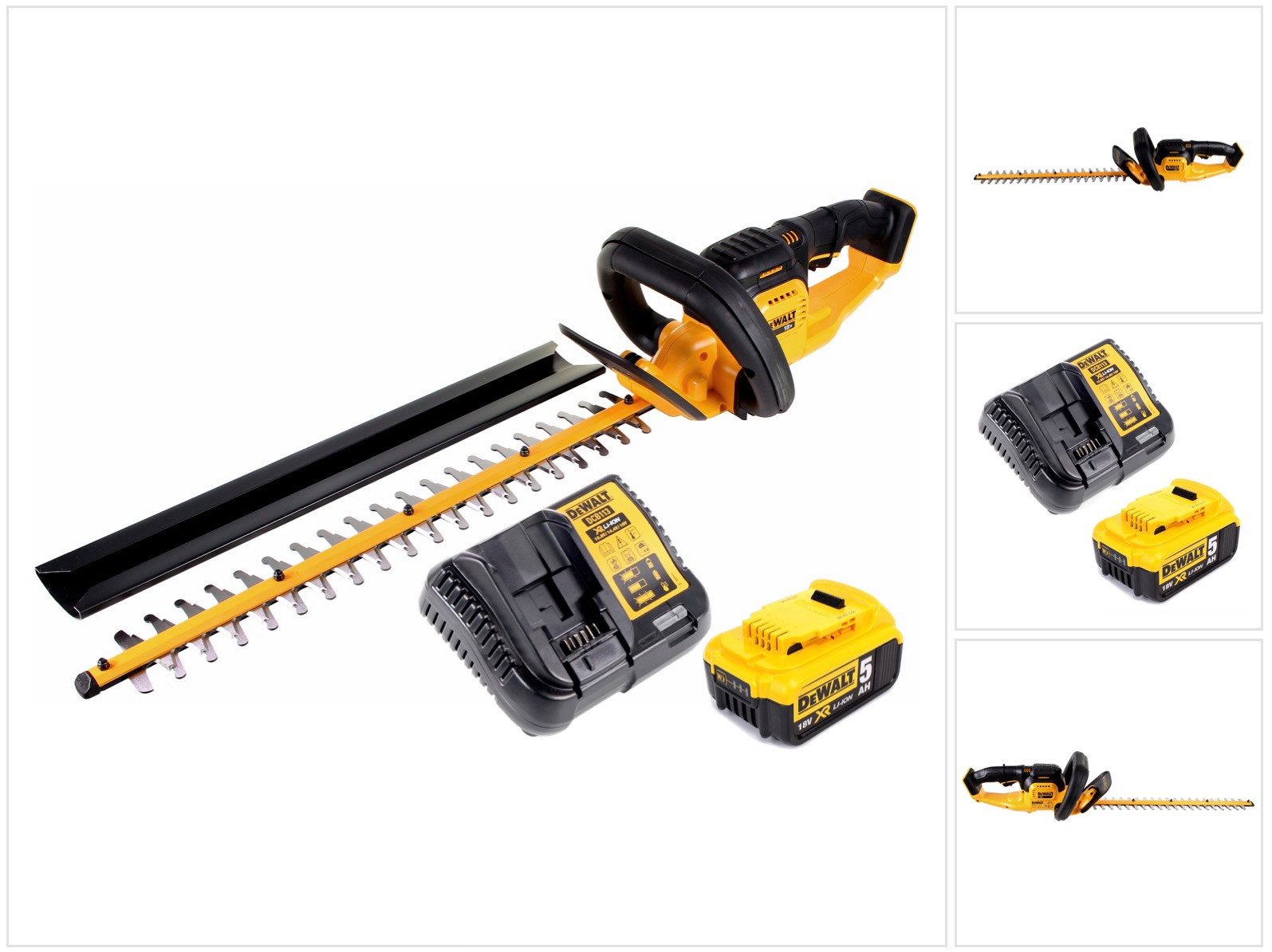 DeWalt Akku-Heckenschere DCM 563 P1 Akku Heckenschere 18V 55,8cm + 1x 5,0Ah Akku + Ladegerät