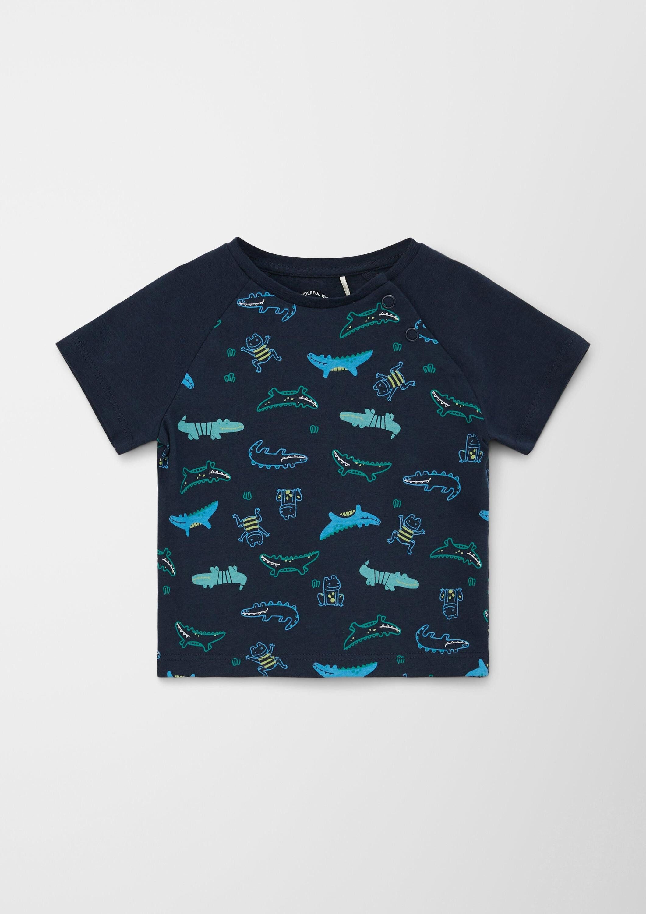 s.Oliver Kurzarmshirt T-Shirt T-Shirt mit Allover-Print