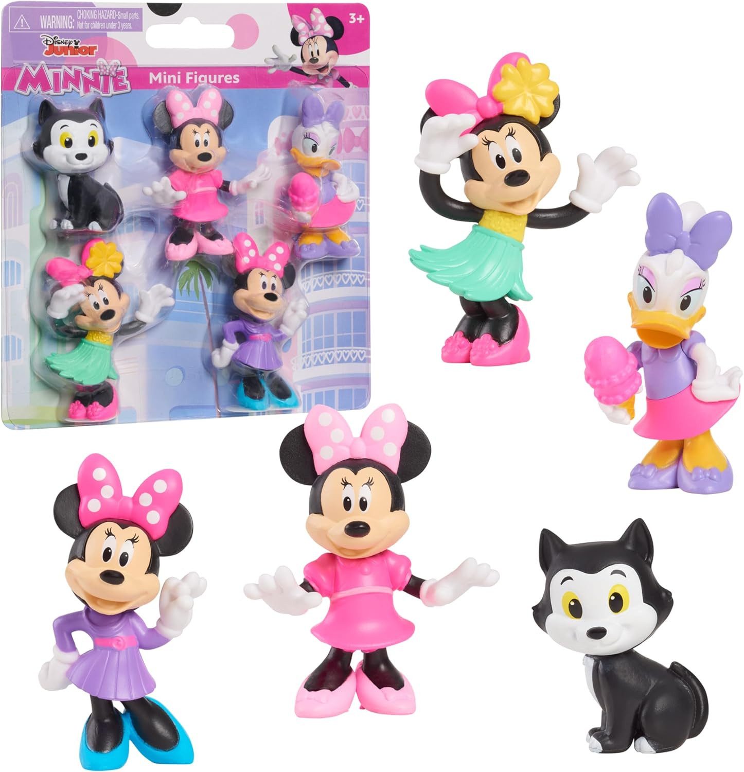 Just Play Sammelfigur Just Play Disney Junior Minnie Mouse Minifiguren 5er-Pack, 4,3 cm 3+