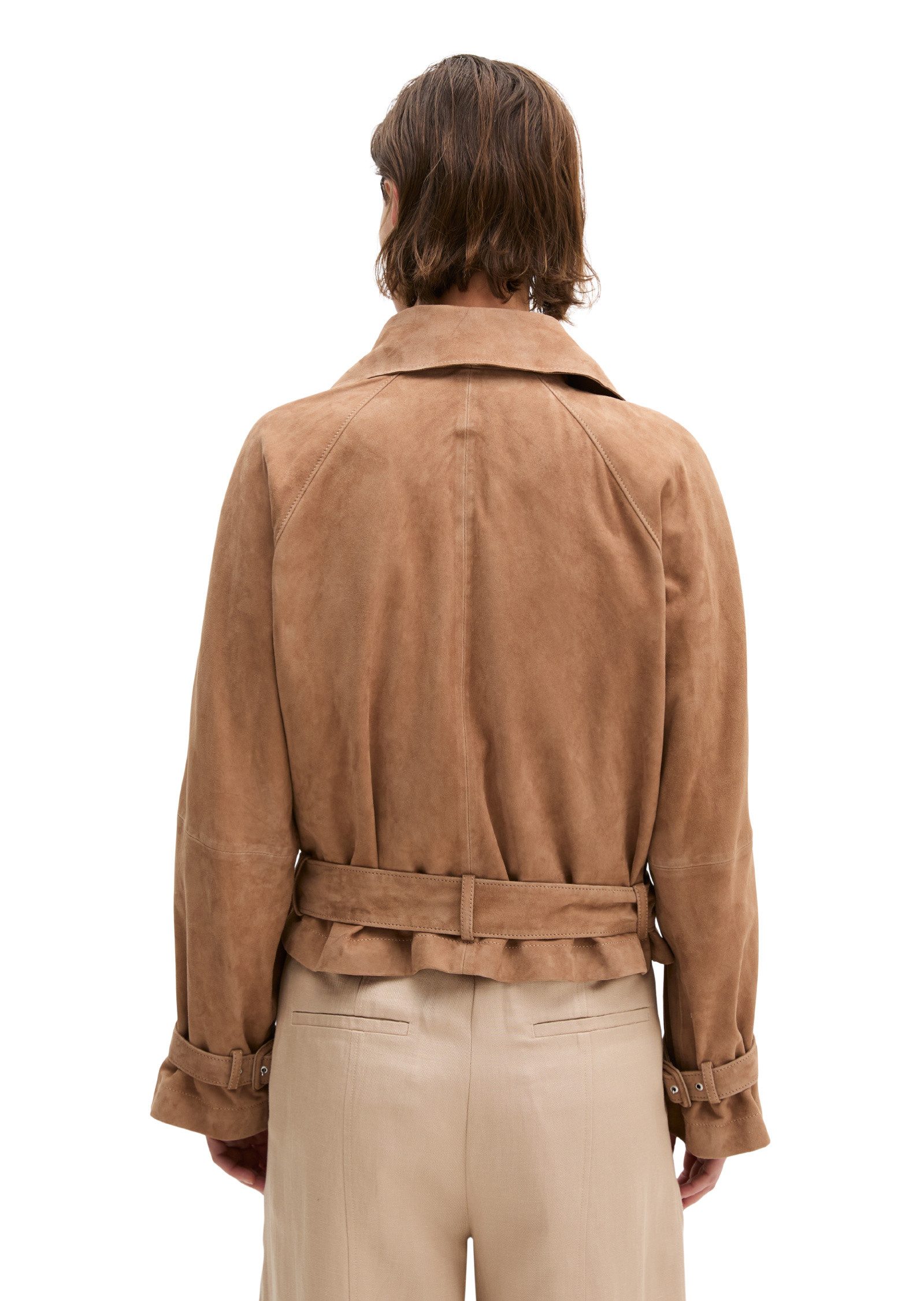 Marc O'Polo Lederjacke aus softem Ziegenvelours-Leder