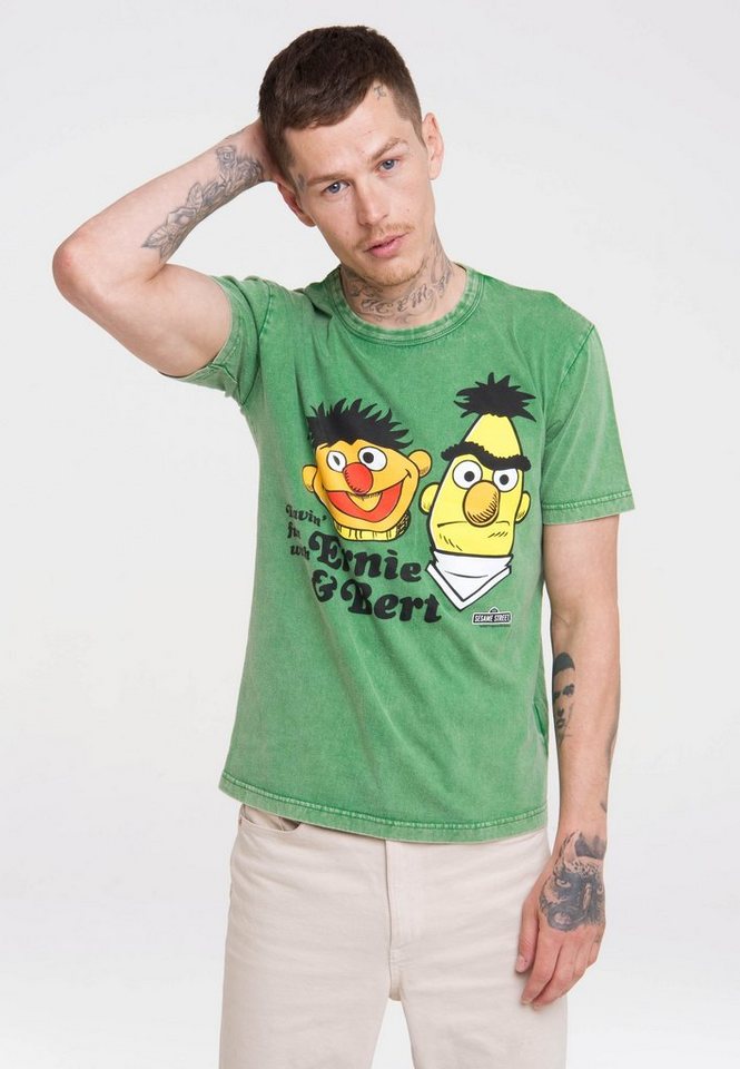 Logoshirt T-Shirt - Print, mit Bert & Sesamstrasse von T-Shirt Ernie für LOGOSHIRT Niedliches lizenziertem Herren