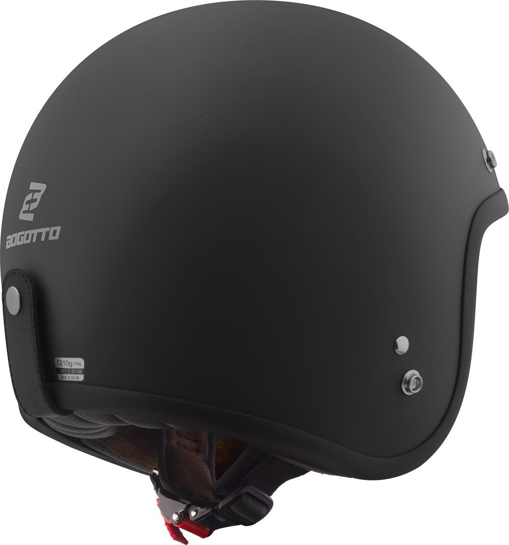 Bogotto Motorradhelm H541 Solid Jethelm, geeignet für Brillenträger