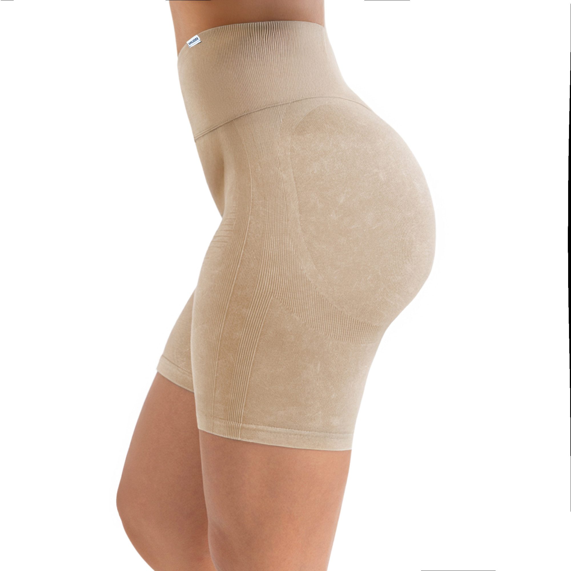 Smilodox Shorts Batik Ruth, High Waist V-Shape Hotpants mit Scrunch Yoga & Fitness Seamless Push Up Radlerhose Squatproof Sporthose Gym Freizeit