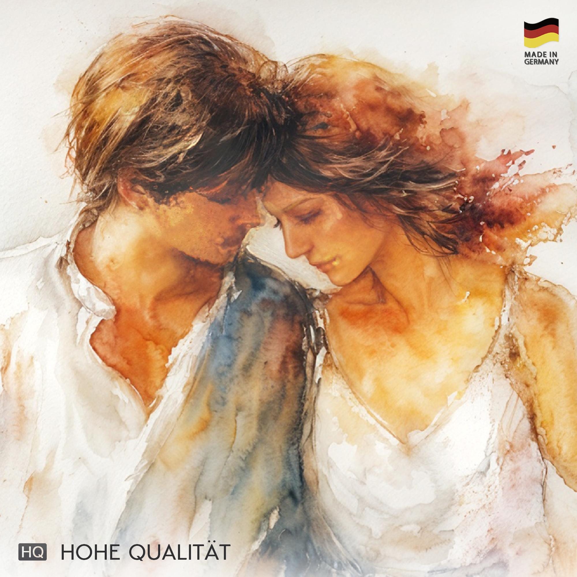 Runa Art Wandbild Liebespaar Abstrakt Bild Wohnzimmer Schlafzimmer Deko 100x40 cm