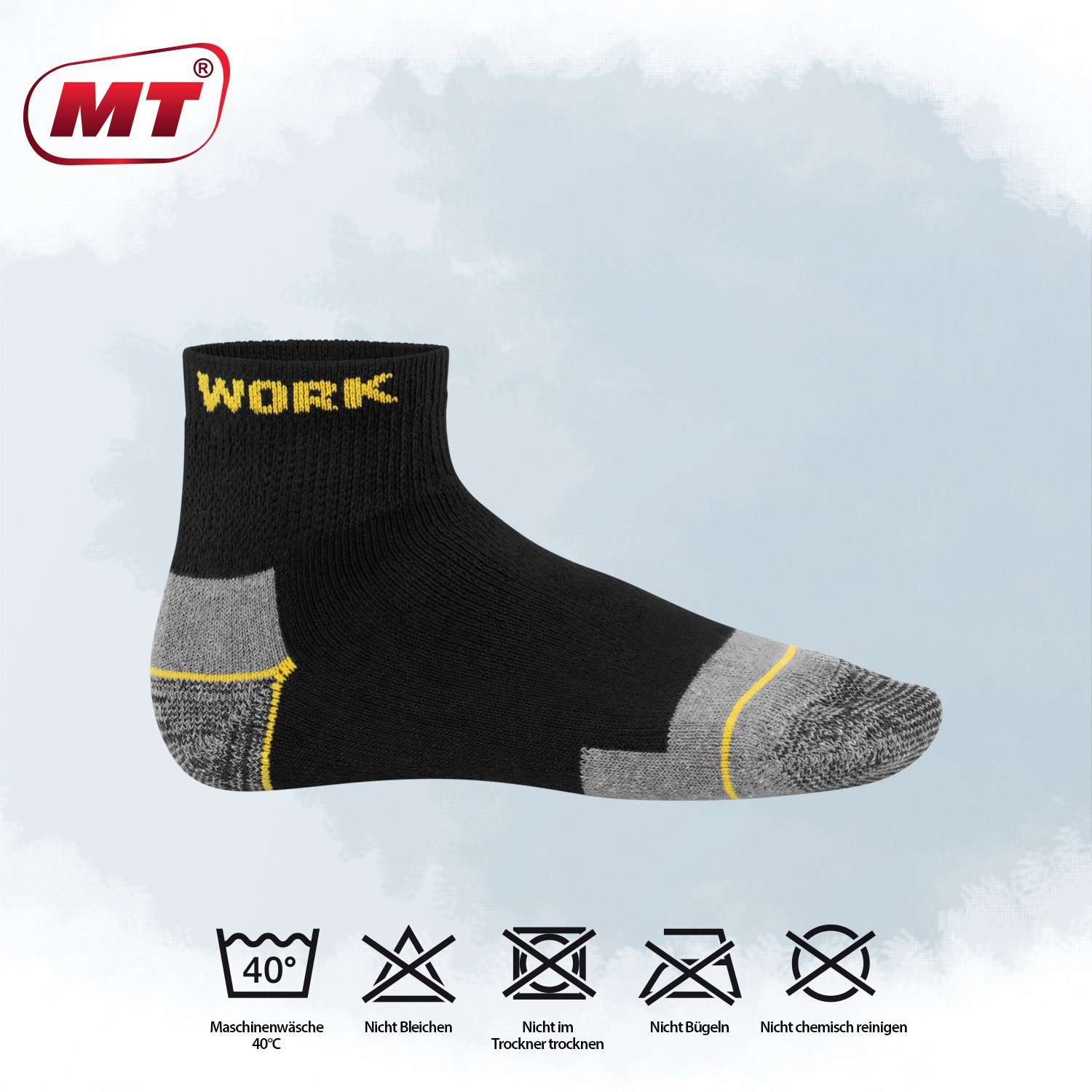MT Arbeitssocken Herren robuste Arbeits- & Freizeit Kurzschaft Socken (6/12 Paar)