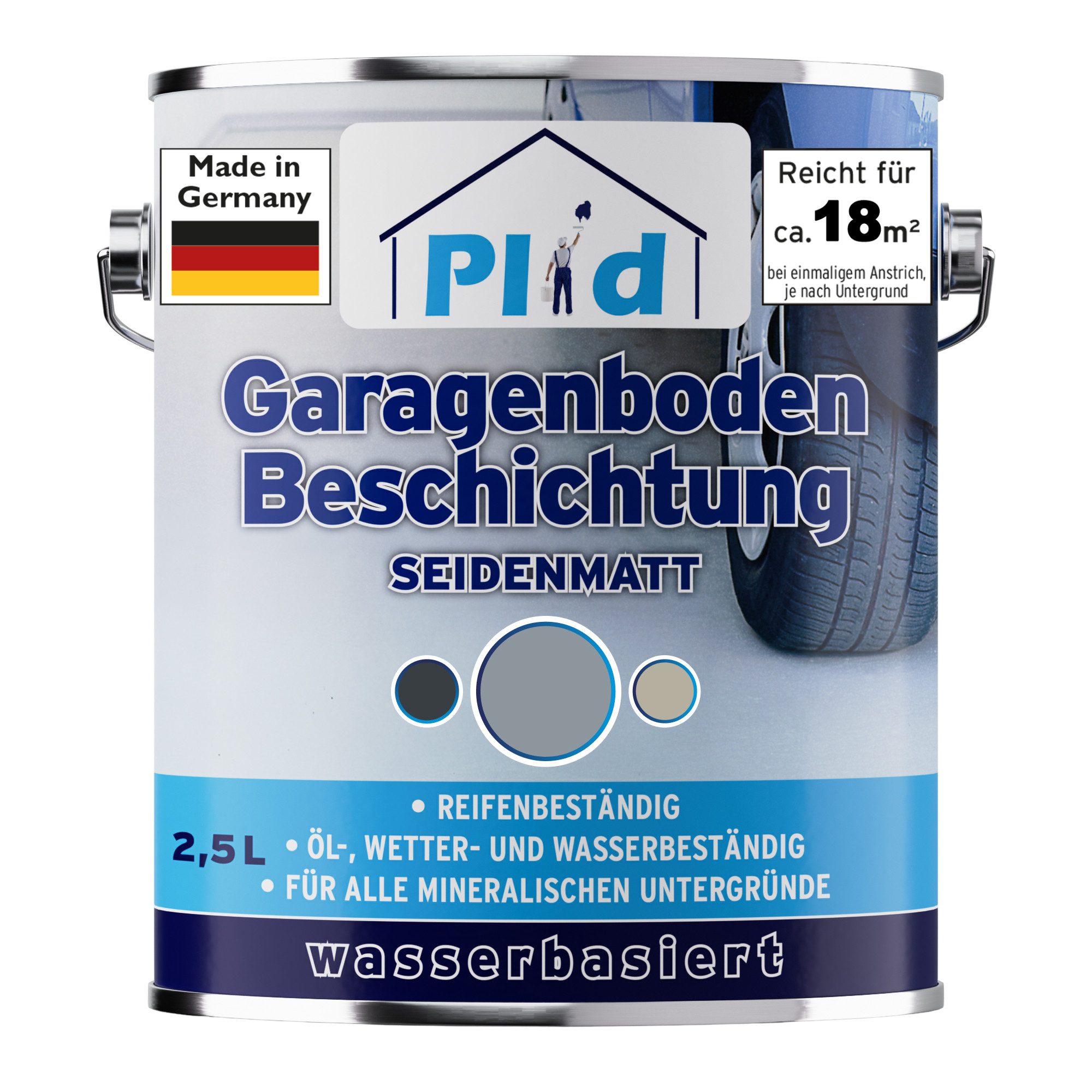 plid Bodenversiegelung Garagenbodenbeschichtung Bodenbeschichtung Bodenfarbe, Öl und Dieselbeständig, hochdeckend