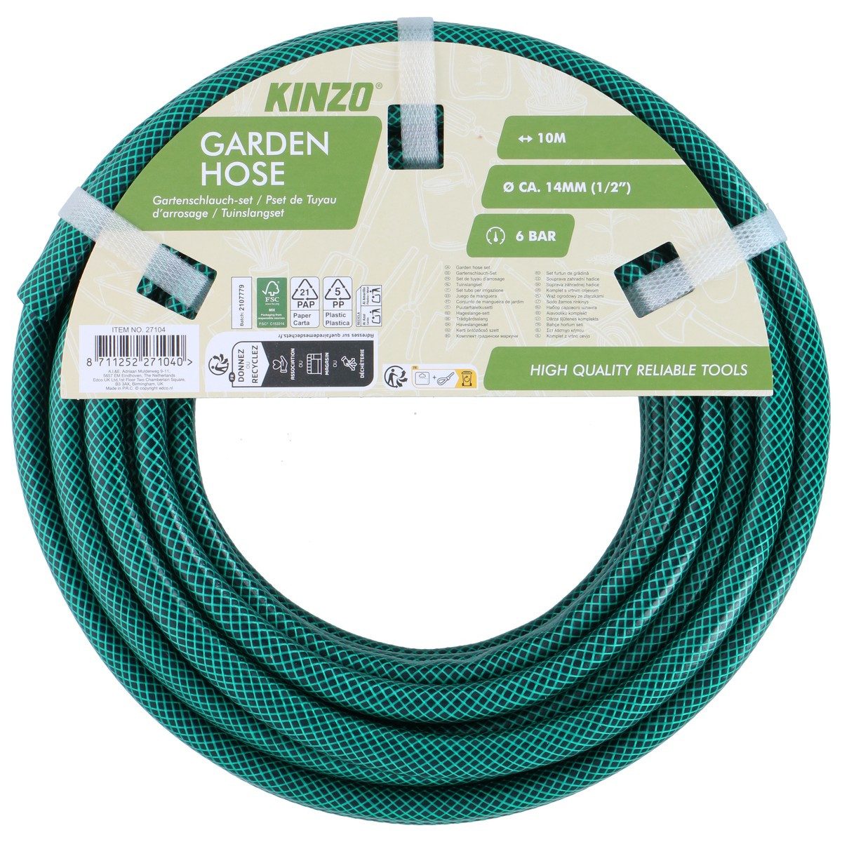 Kinzo Gartenschlauch Tuinslang Ø14mm 10m
