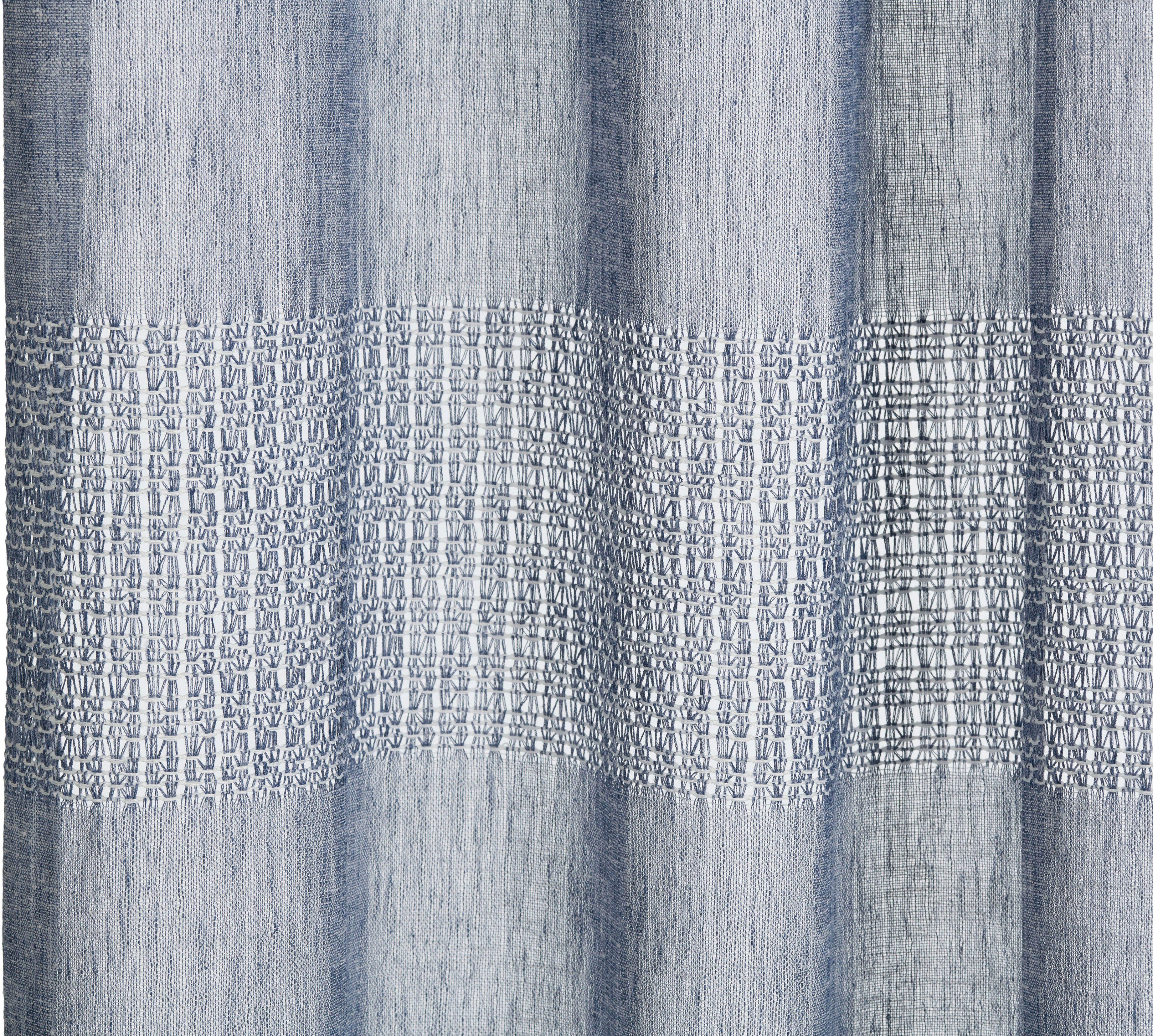 Querstreifen HxB: - Marrakesch blau transparentes St), Ösenschal, Ösen 245x140, transparent, Gözze, Vorhang (1 inkl. Gewebe