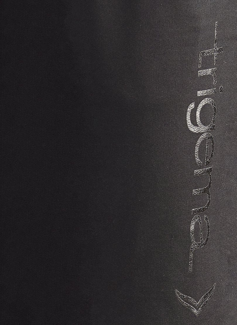 Freizeithose TRIGEMA-Aufdruck mit Jerseyhose schwarz Trigema TRIGEMA