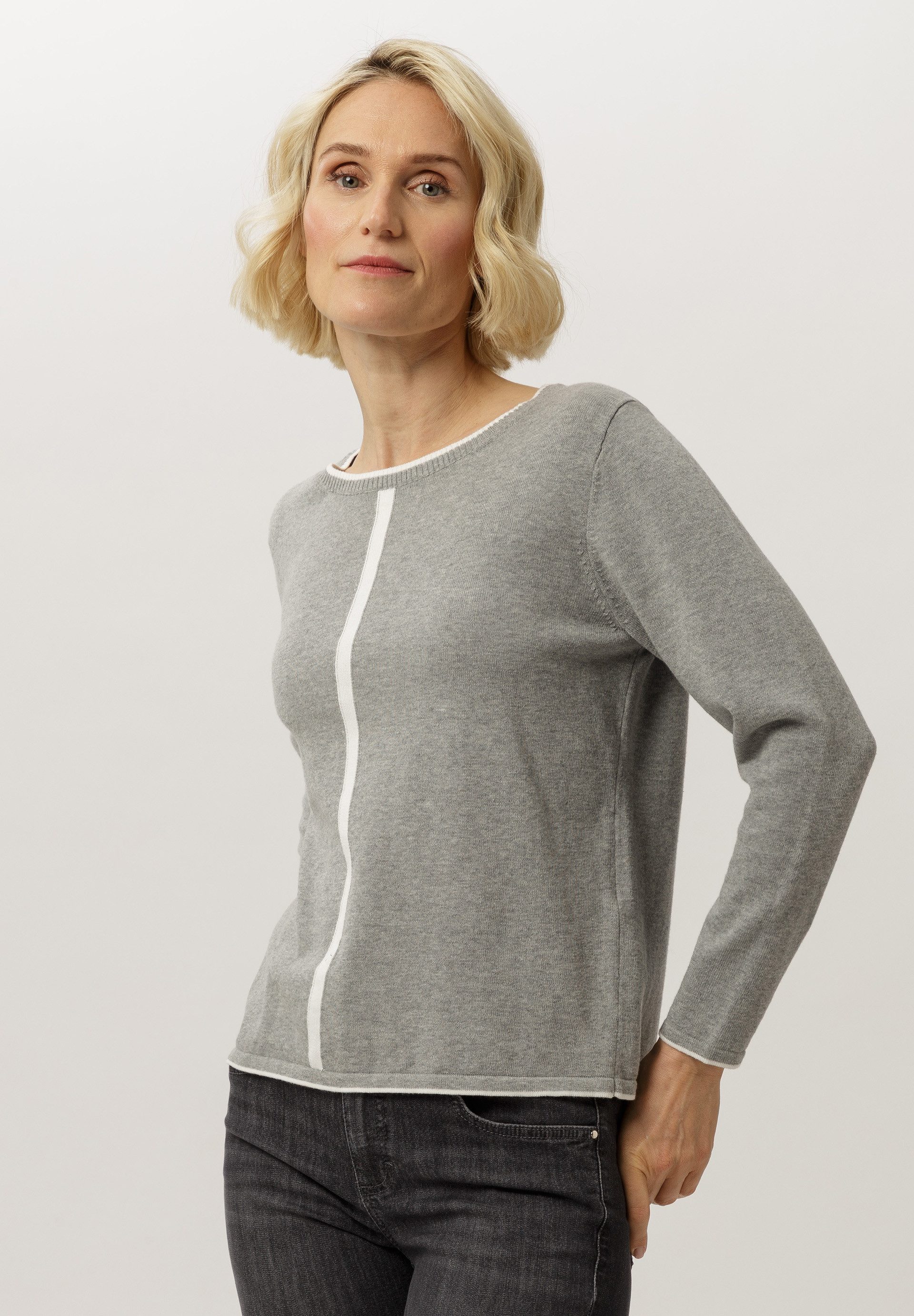 FRANK WALDER Strickpullover mit Farbakzent in günstig online kaufen