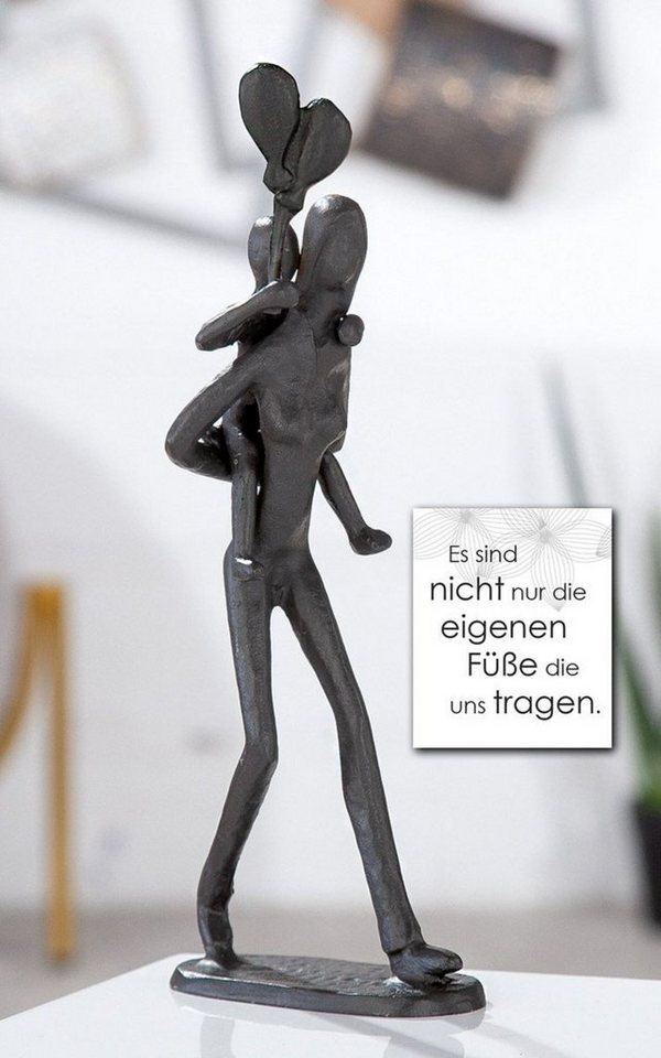 GILDE Dekoobjekt, Liebevolle Design Figur Skulptur mit Mutter Kind Motto ES  SIND