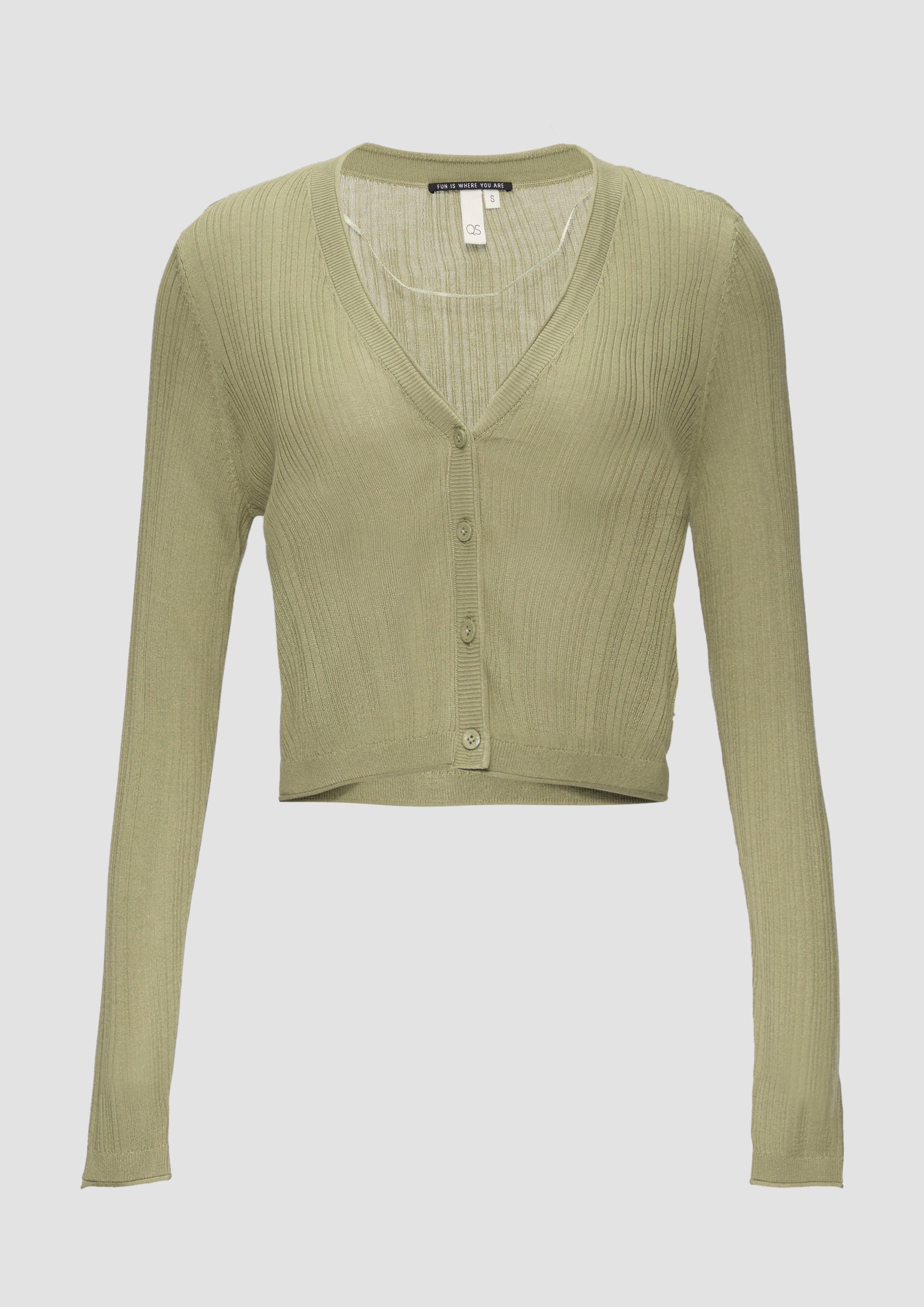 Funktionsjacke Verkürzte Strickjacke aus Viskosemix